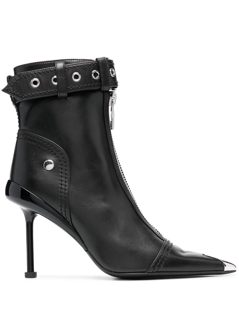 buckle-fastening leather ankle boots - 1