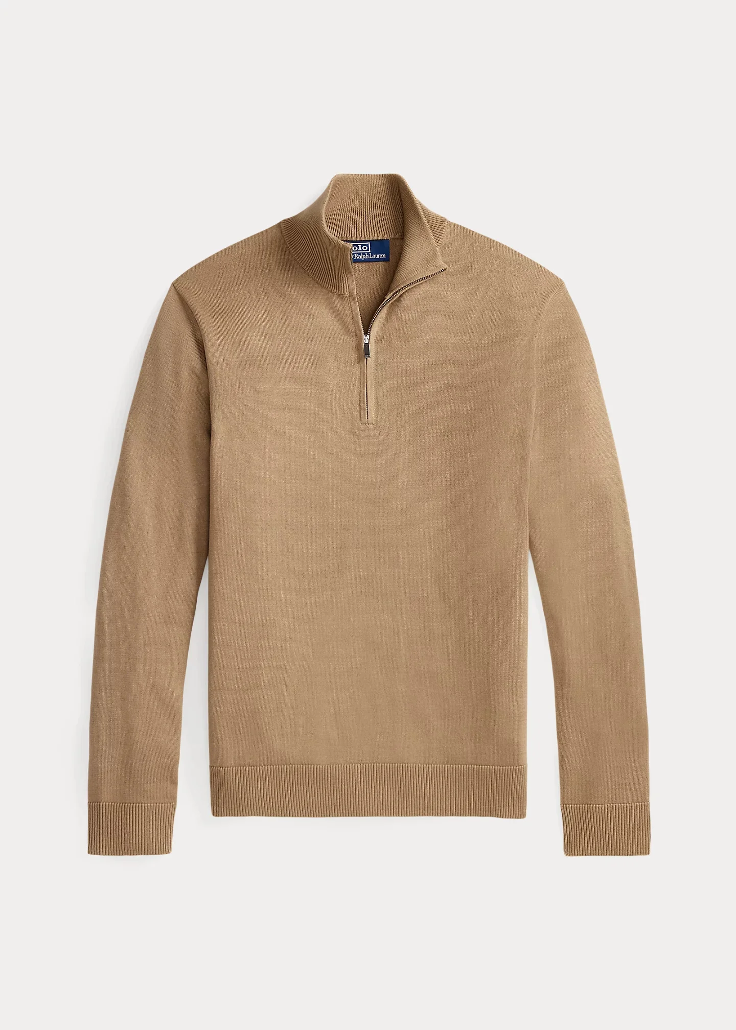 Cotton Quarter-Zip Mockneck Sweater - 1