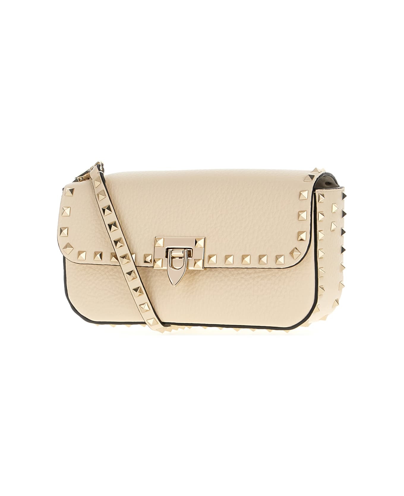 Sand Leather Rockstud Shoulder Bag - 2