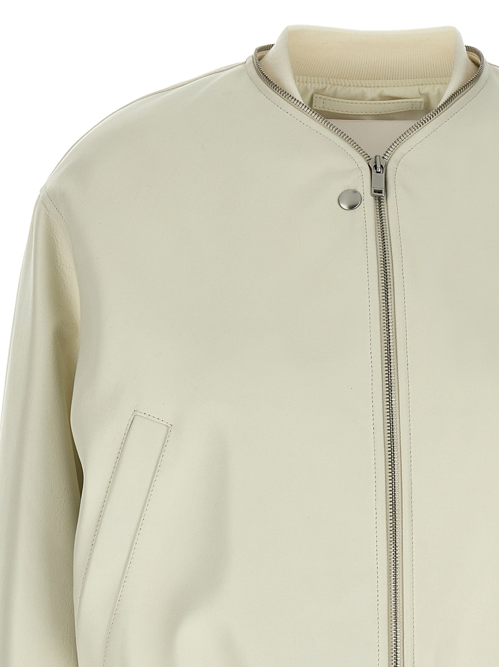 Jil Sander Women Leather Bomber Jacket - 3
