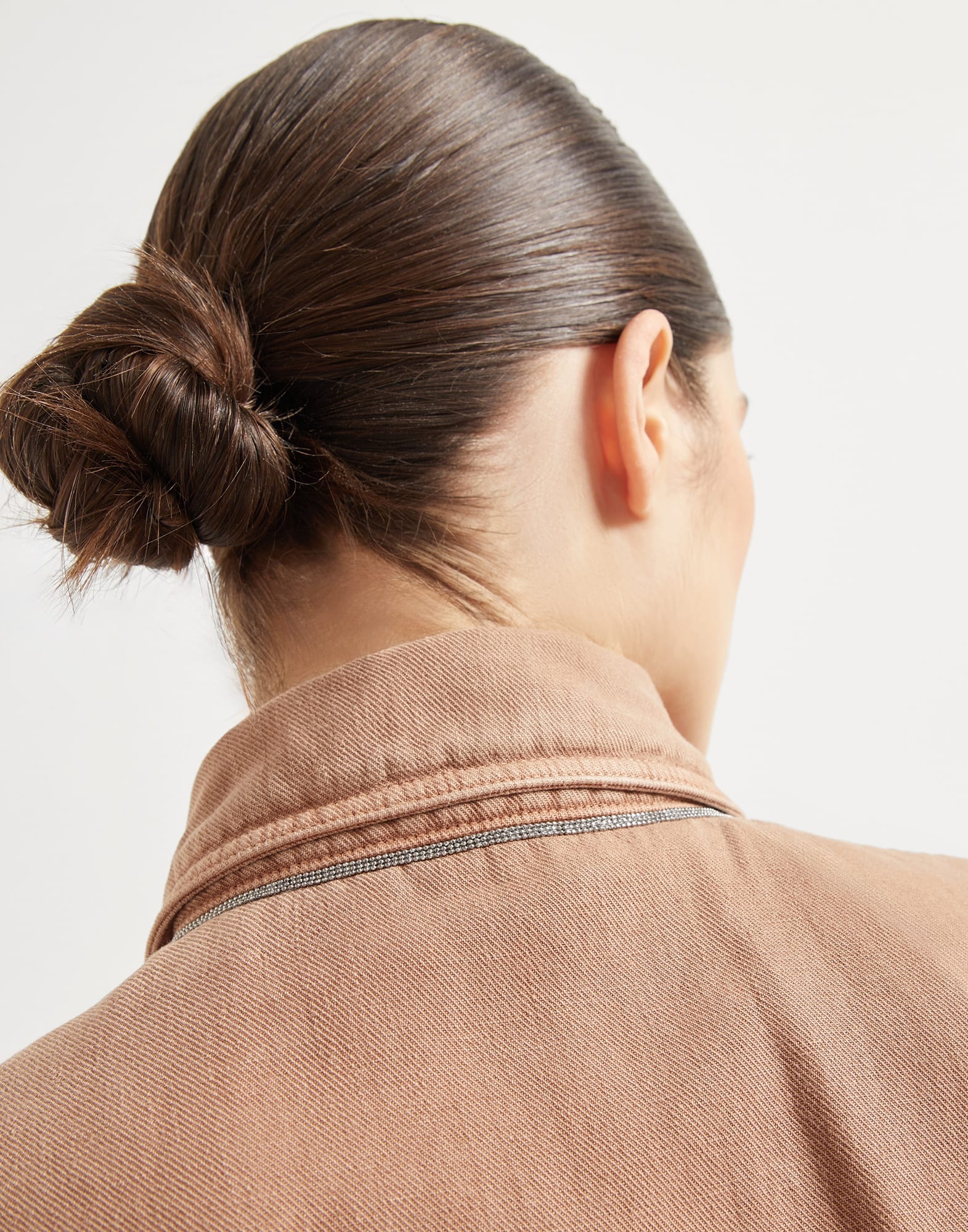 Garment-dyed cotton and linen cover overshirt with monili - 3
