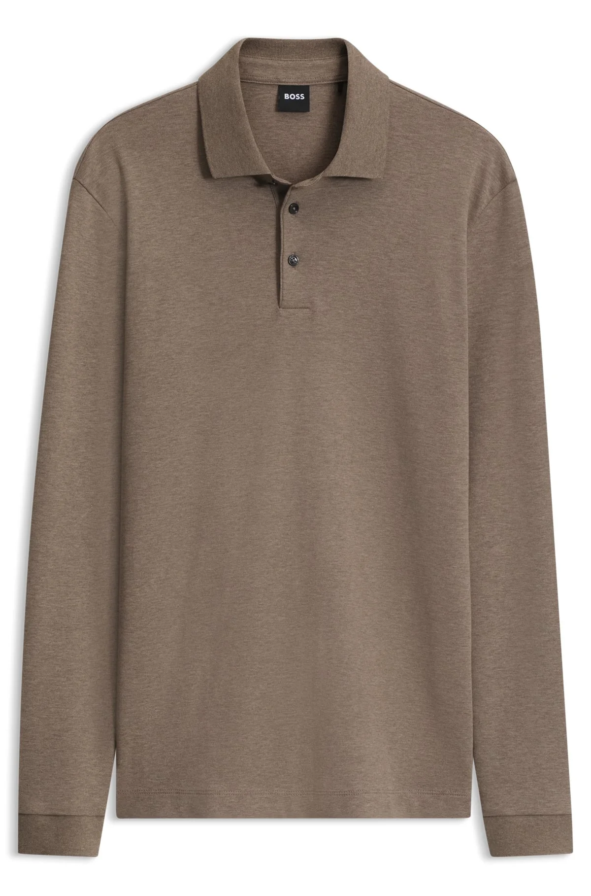 LONG-SLEEVED POLO SHIRT IN INTERLOCK COTTON WITH LOGO - 1