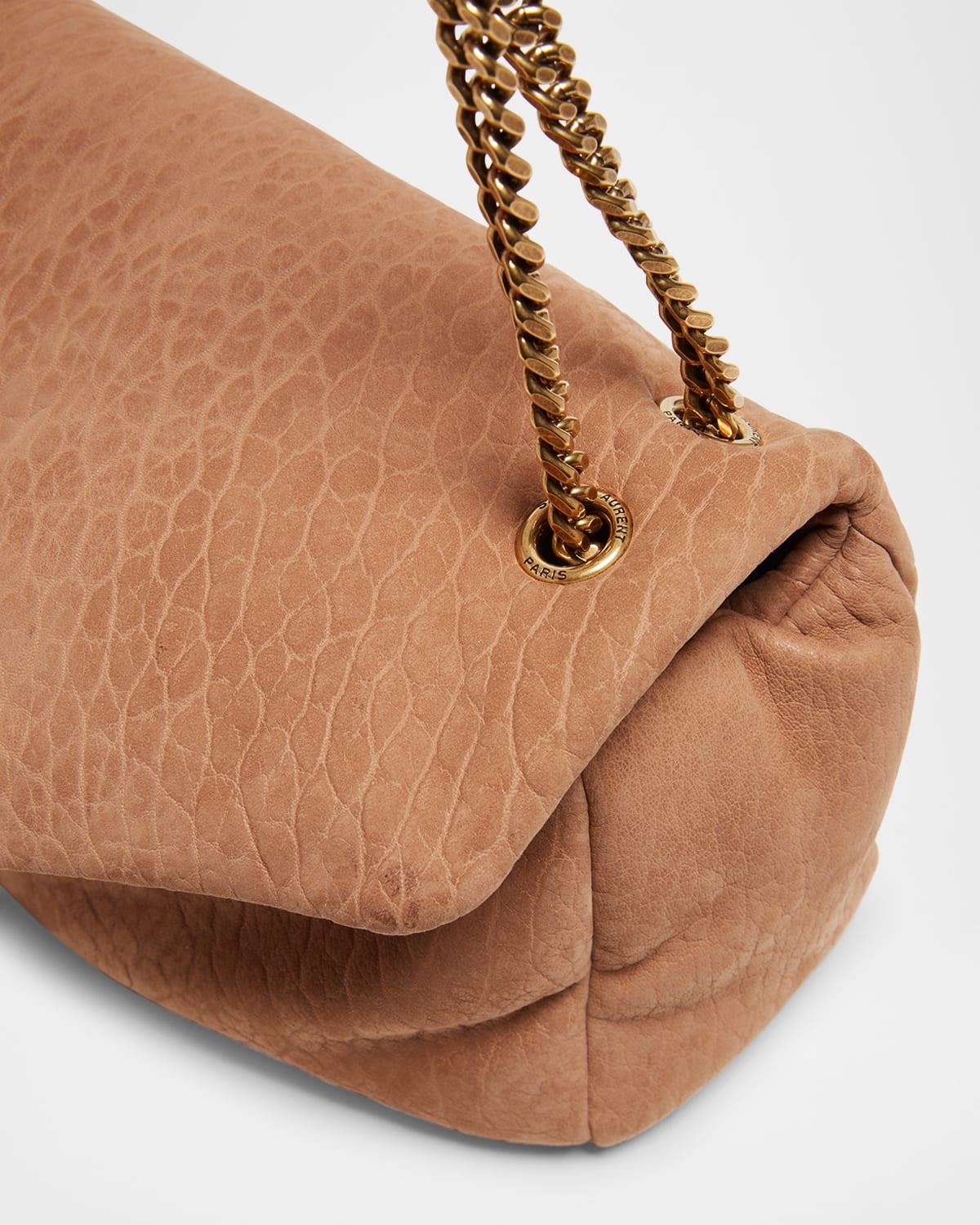Calypso Medium YSL Shoulder Bag in Grained Nubuck Leather - 5