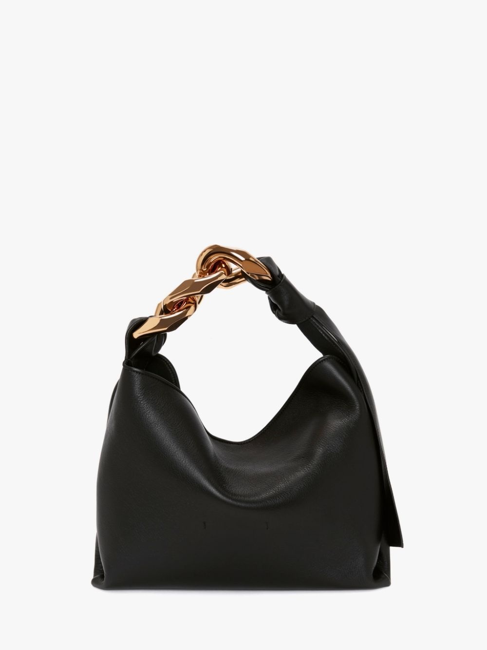 SMALL CHAIN HOBO - LEATHER SHOULDER BAG - 4