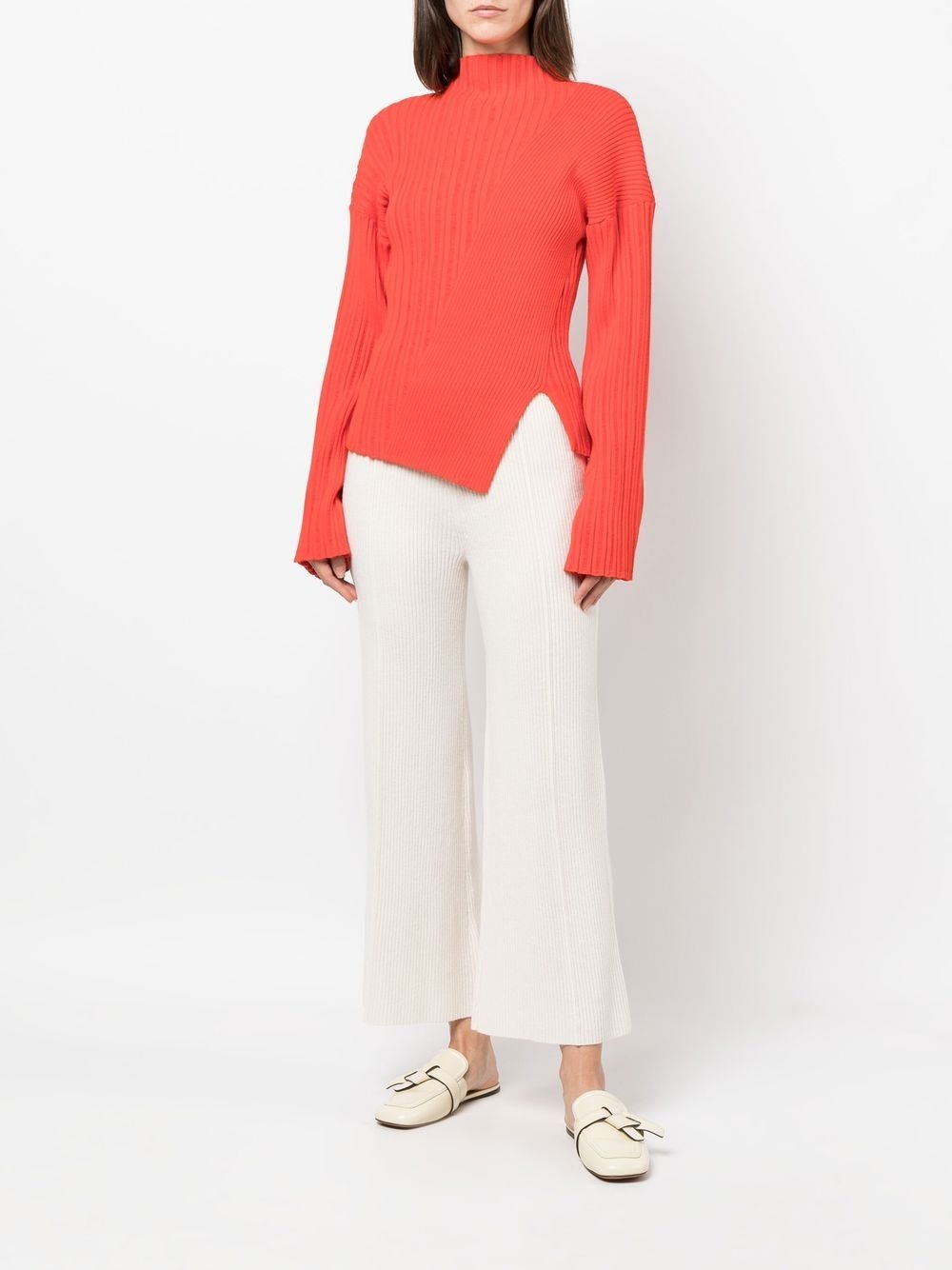 straight-leg merino-cashmere trousers - 2