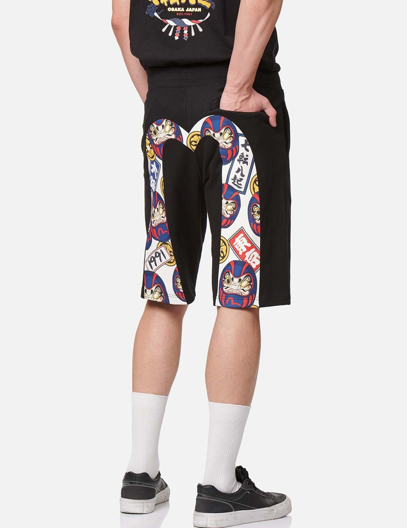 DARUMA DAICOCK PRINT SWEAT SHORTS 3