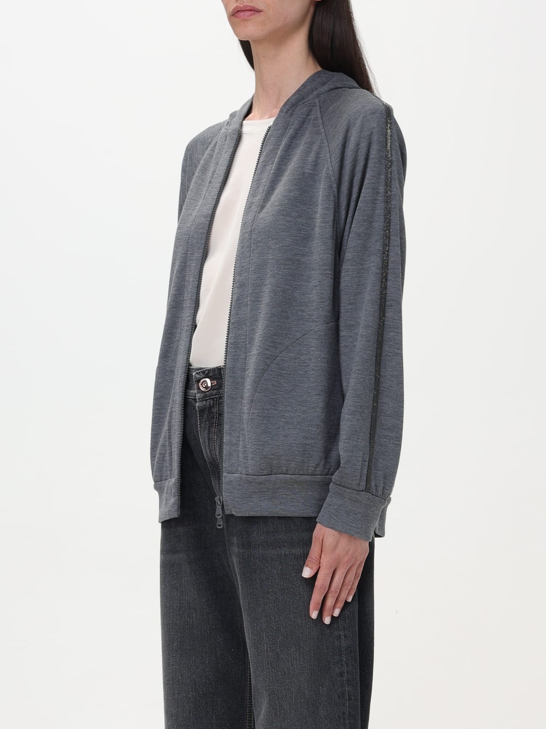 Brunello Cucinelli cotton and silk sweatshirt hoodie - 4