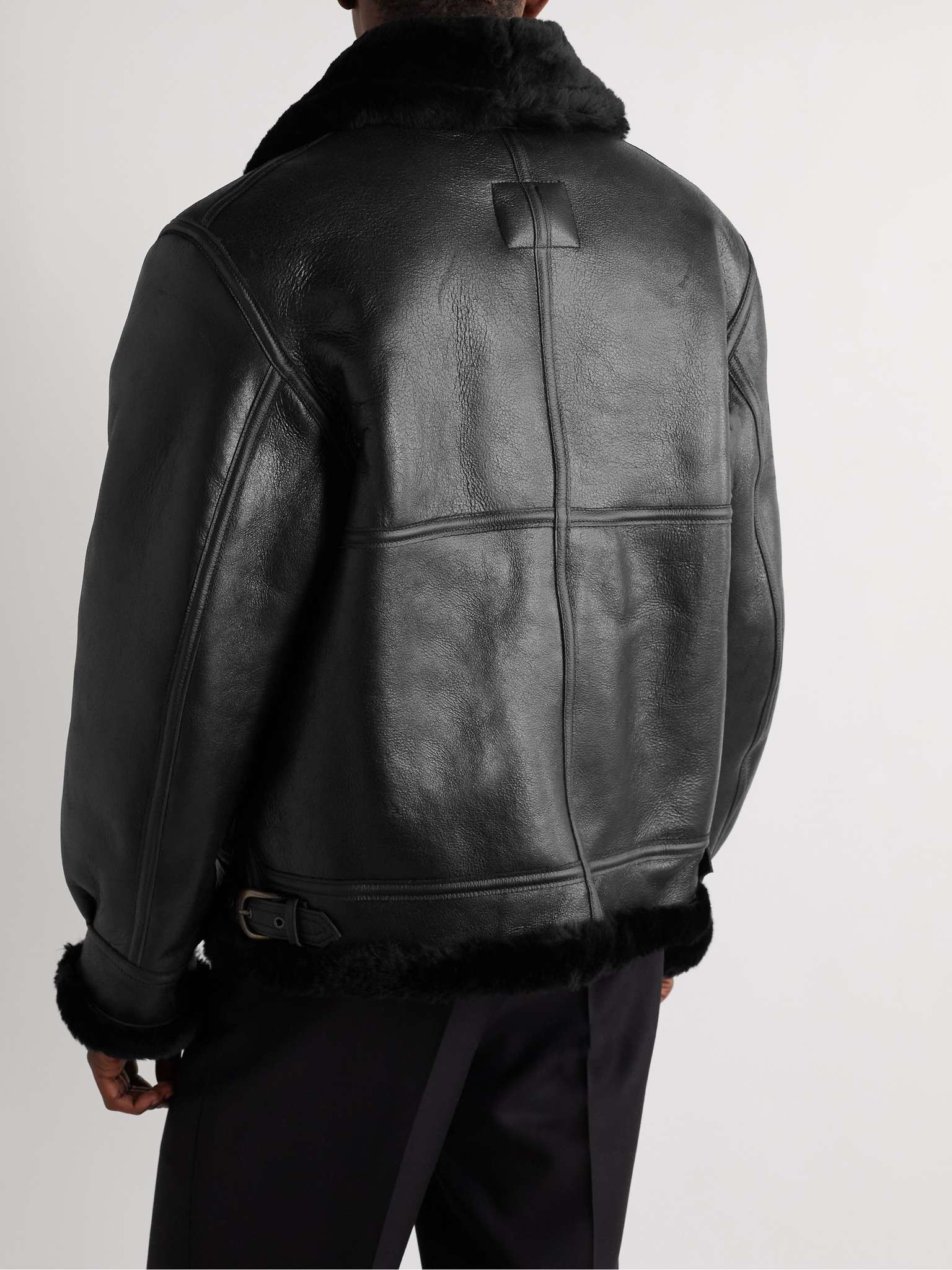 B-3 Shearling-Lined Leather Jacket - 4