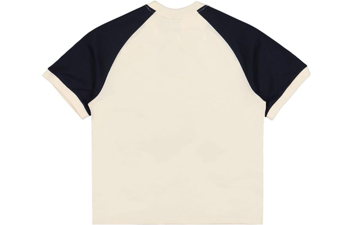 (WMNS) adidas Originals x Sporty & Rich T-shirt 'Cream White Navy' IN5251 - 2