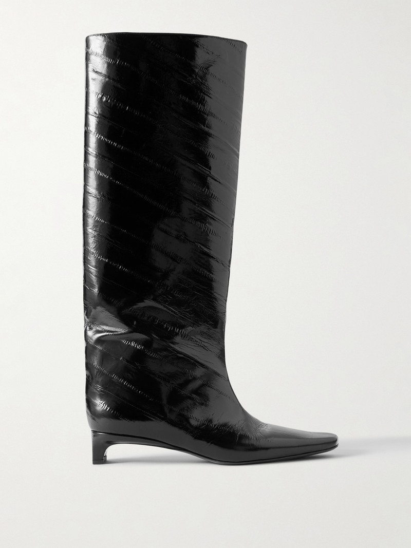 Joan Eel-effect Patent Leather Knee Boots 1
