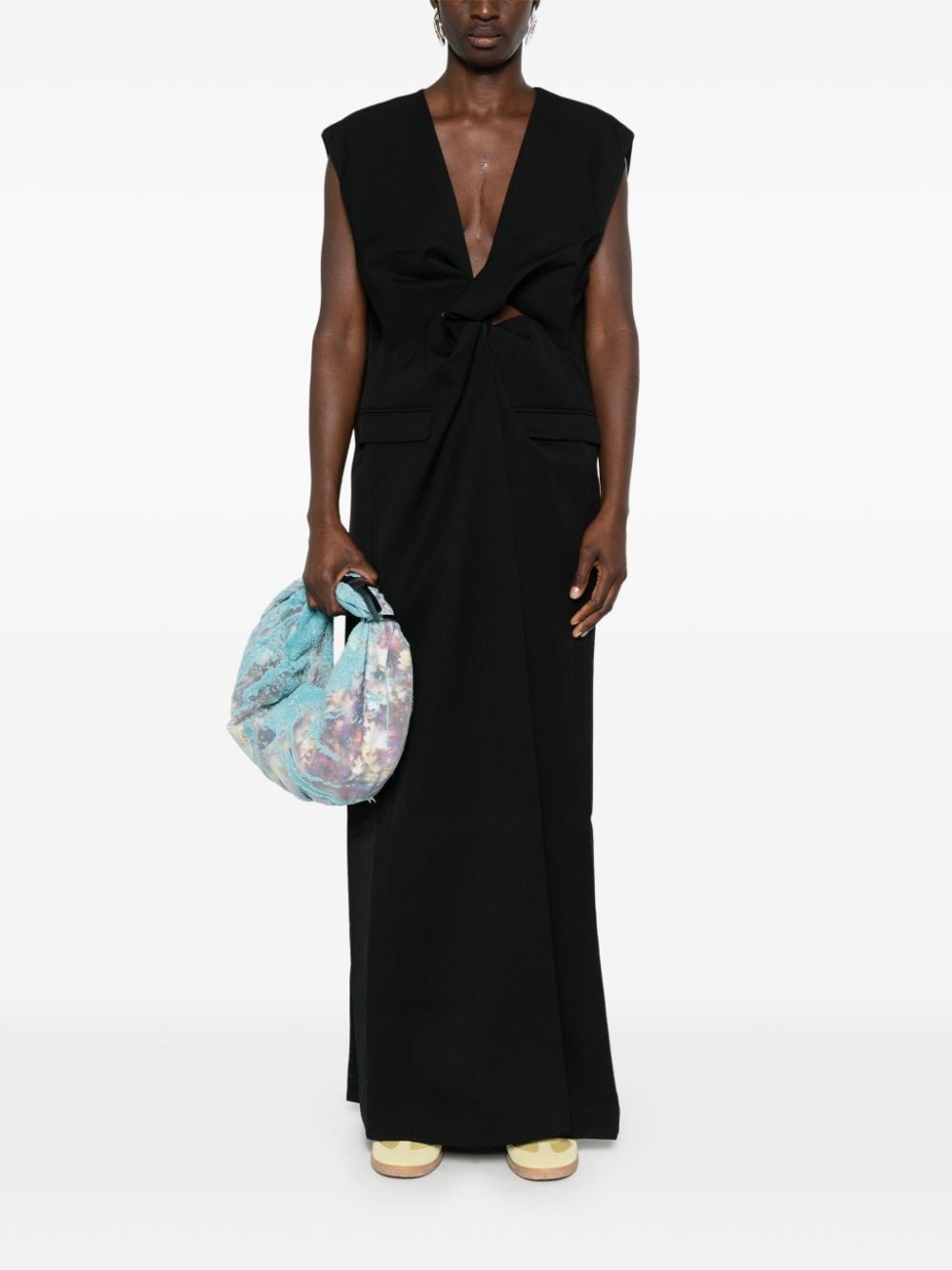 twist-detailed virgin wool maxi dress - 2