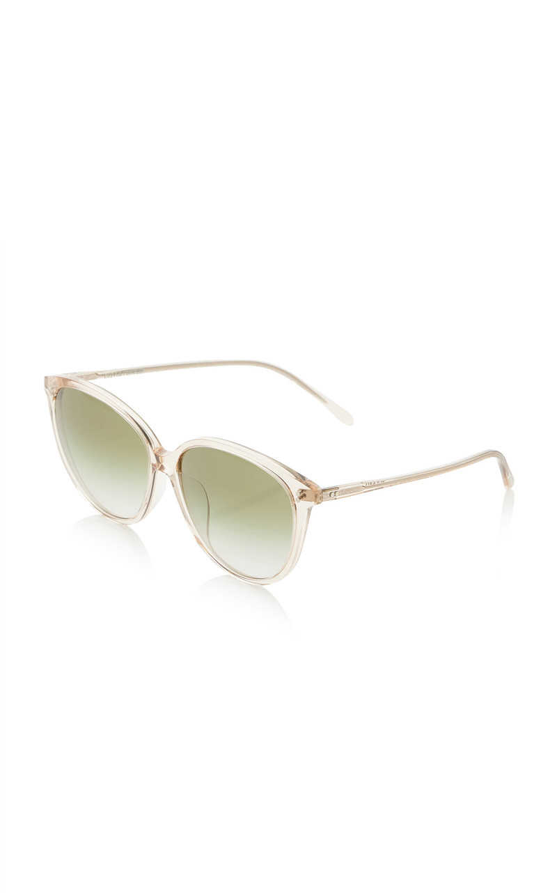 Oliver Peoples Soleau Round-Frame Acetate Sunglasses light pink outlook