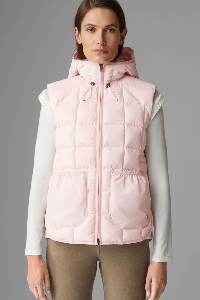 Lene Lightweight down waistcoat in Pink 2