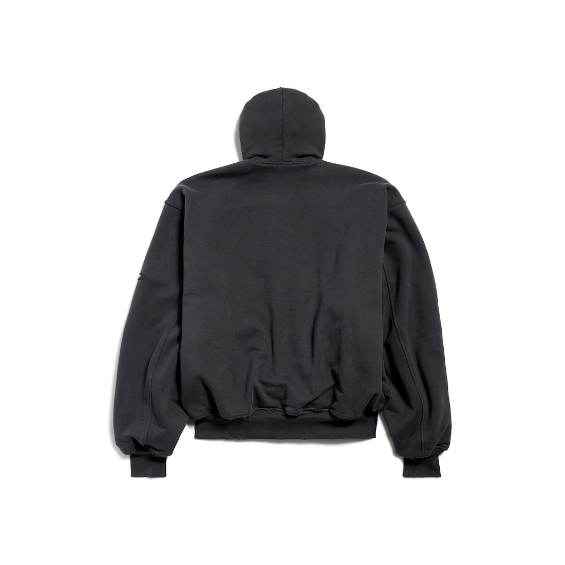 Men's Hooded Bomber in Black Faded - 6