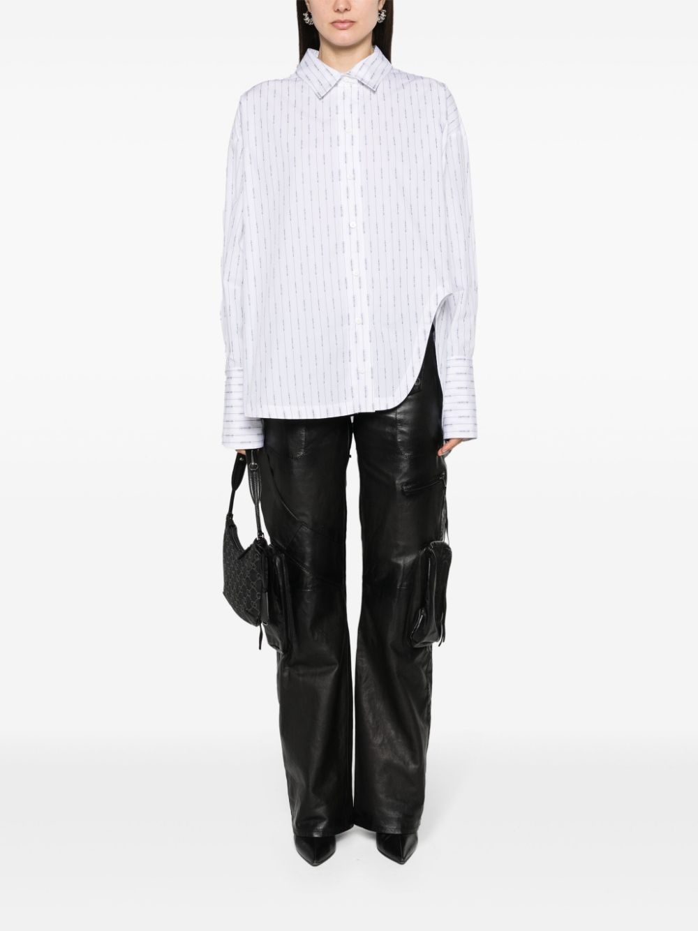 asymmetric striped shirt - 2