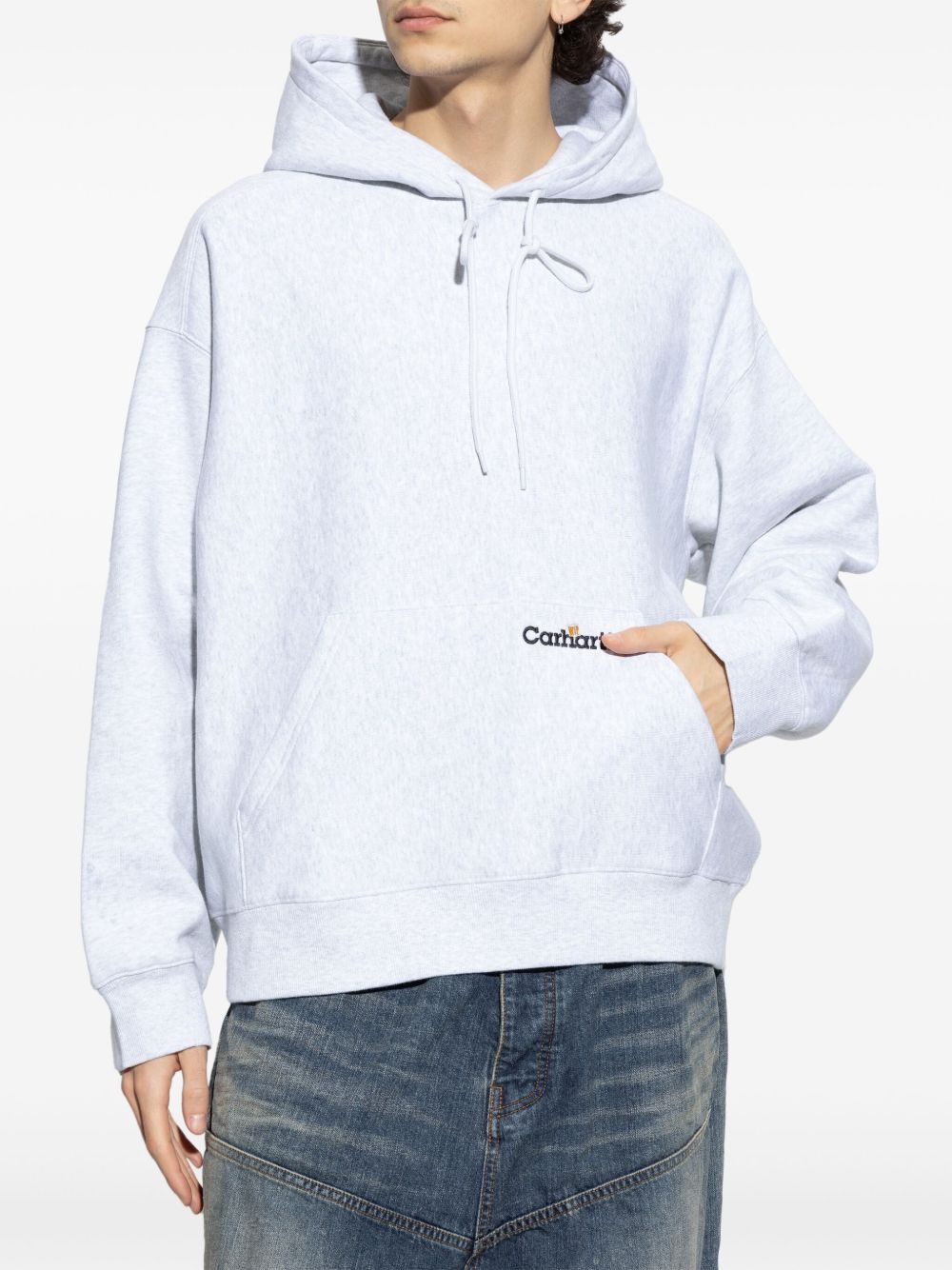 logo-embroidered hoodie - 3