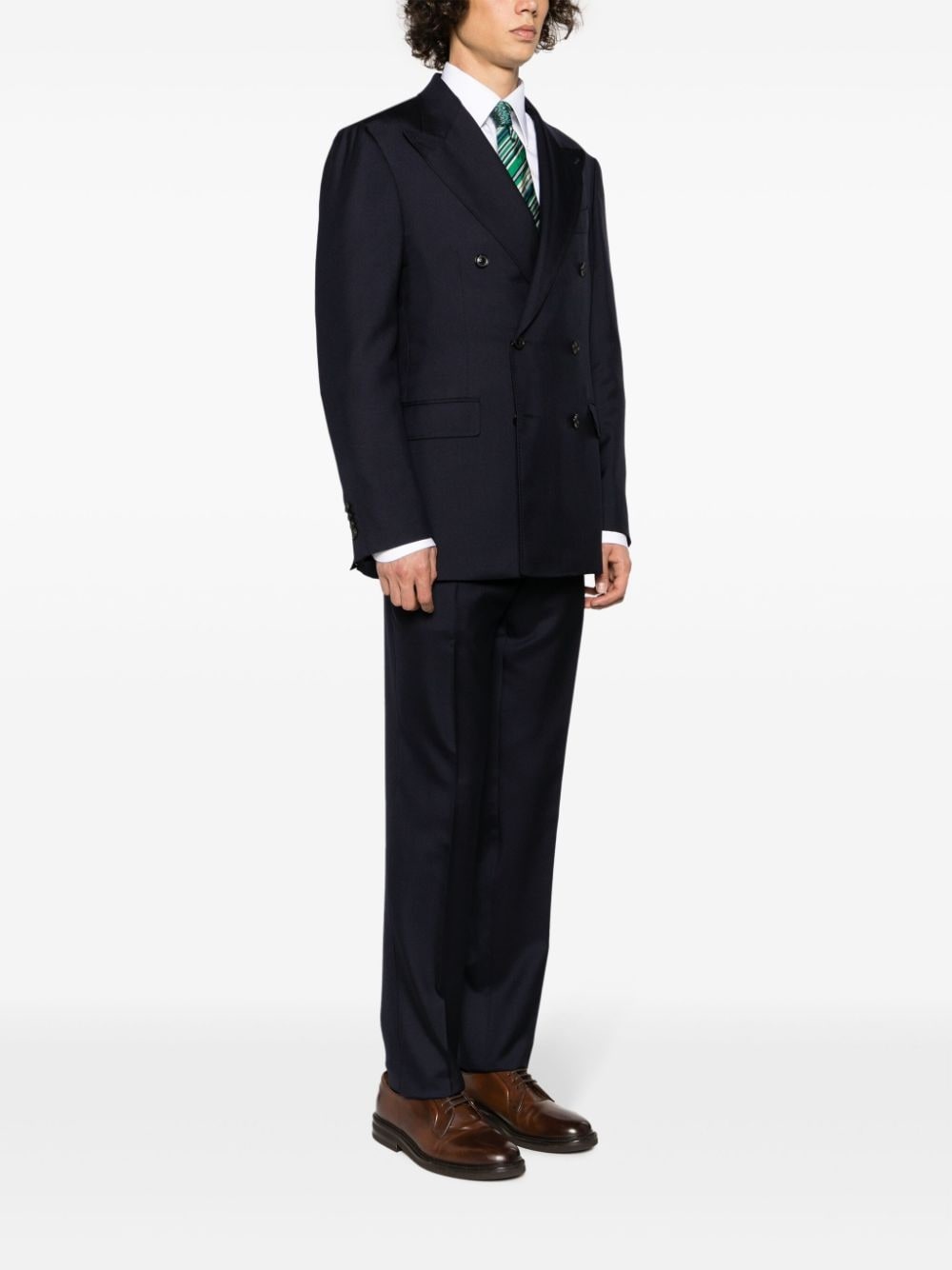 double-breasted cashmere-silk suit - 3