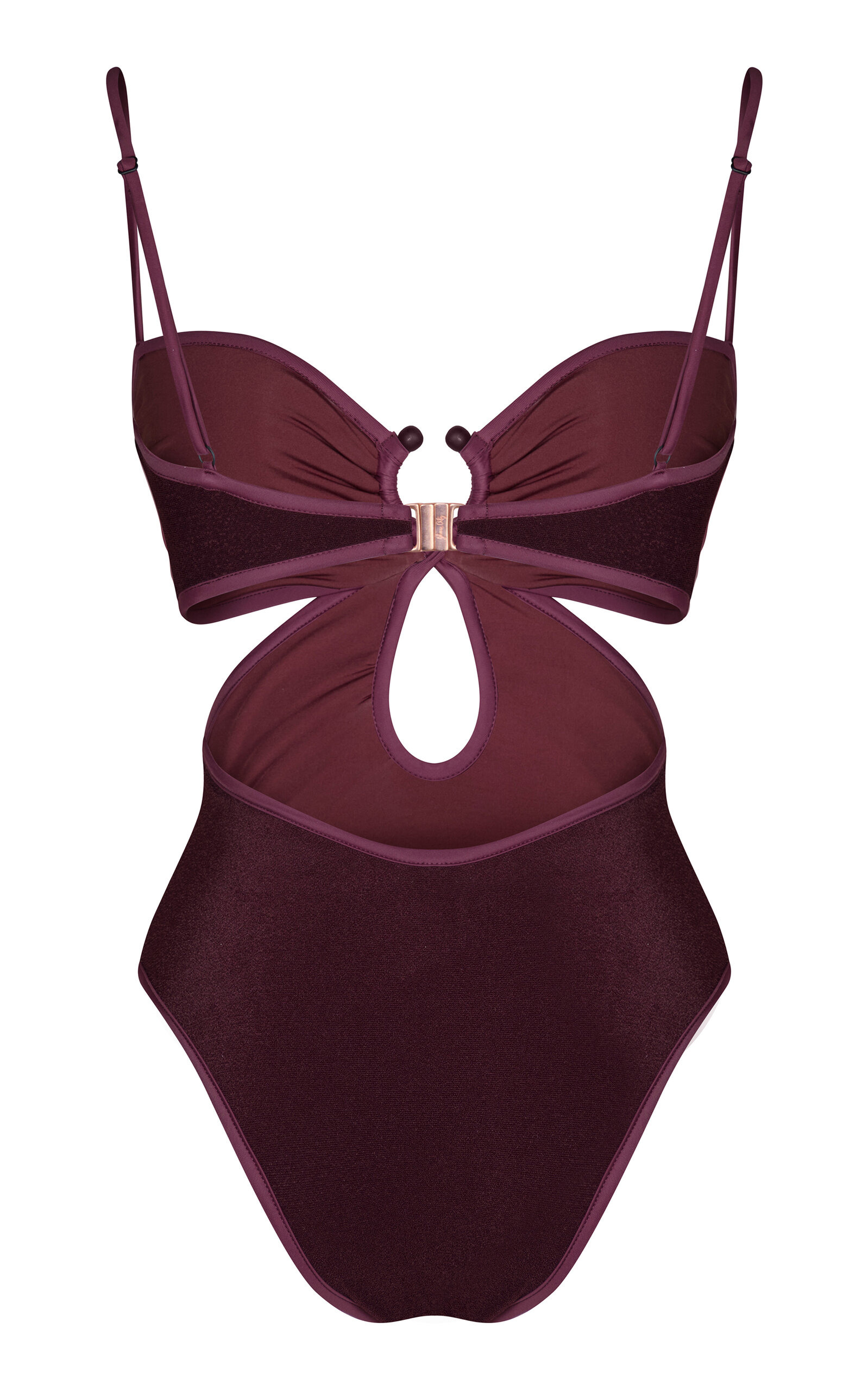 Sunny Days Cutout One-Piece Swimsuit burgundy - 4