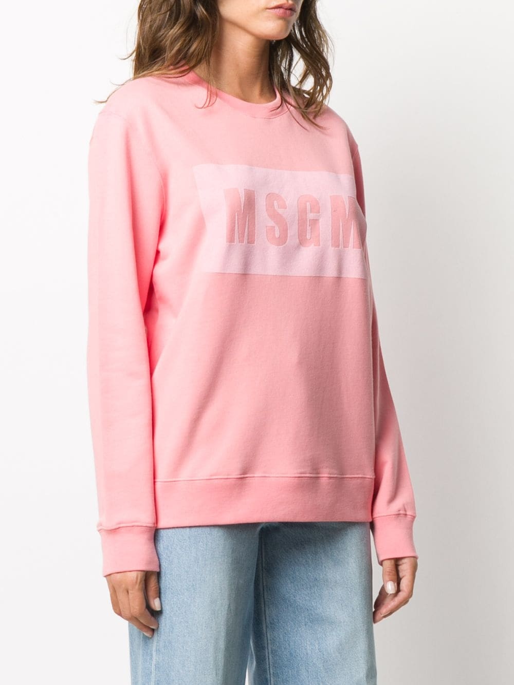 chest logo cotton sweatshirt - 3