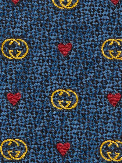 GUCCI Interlocking G heart-print tie outlook