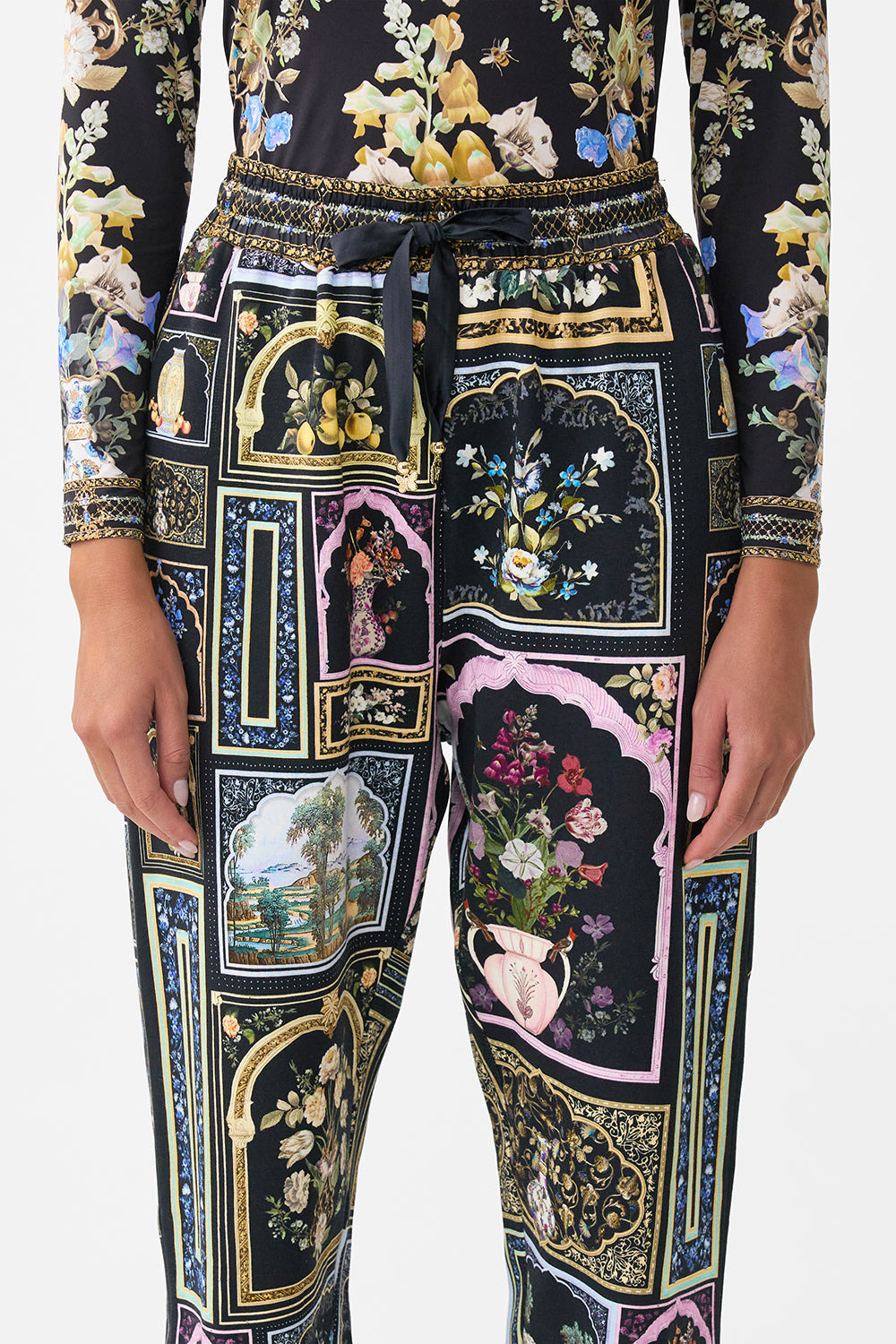 JERSEY TRACK PANT WITH SILK DETAILS - 5