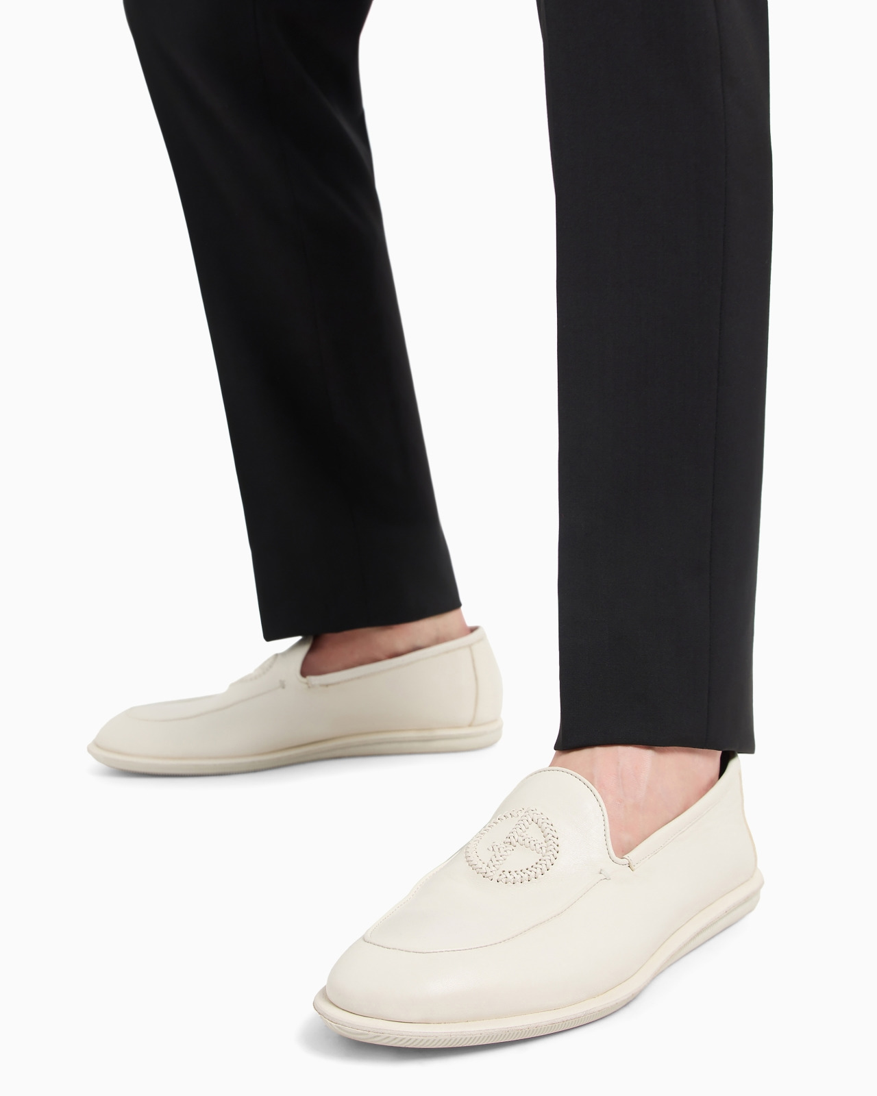 VINTAGE NAPPA LEATHER LOAFERS WITH EMBROIDERED LOGO - 7