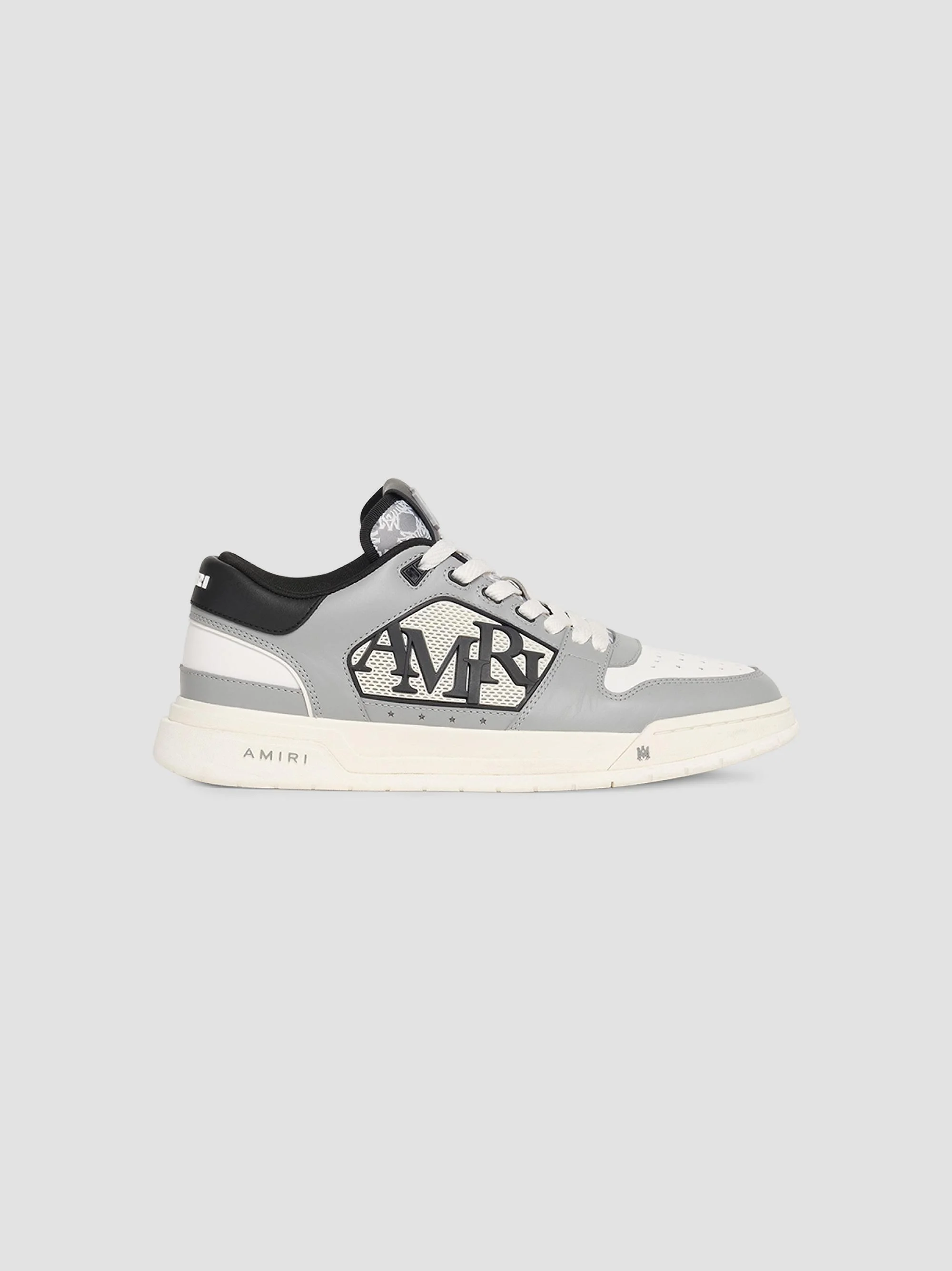 Men's Classic Logo Colorblocked Leather Low-Top Sneakers - Grey - 1