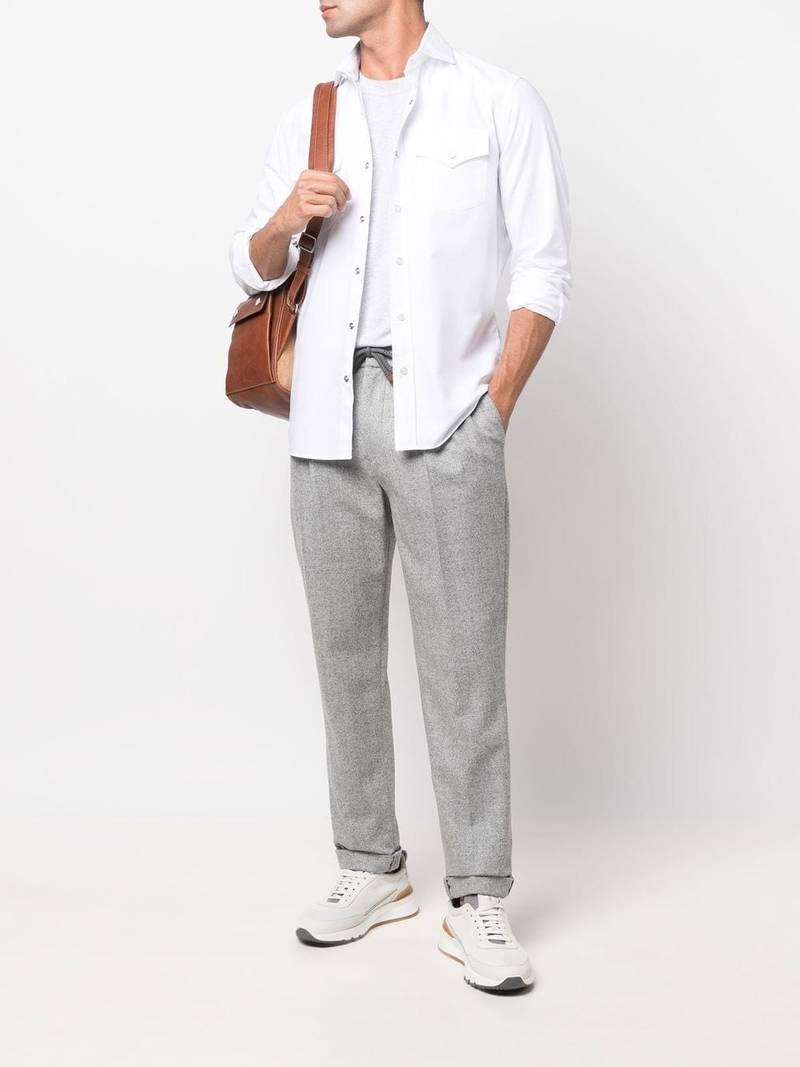 Brunello Cucinelli flap-pockets cotton shirt outlook