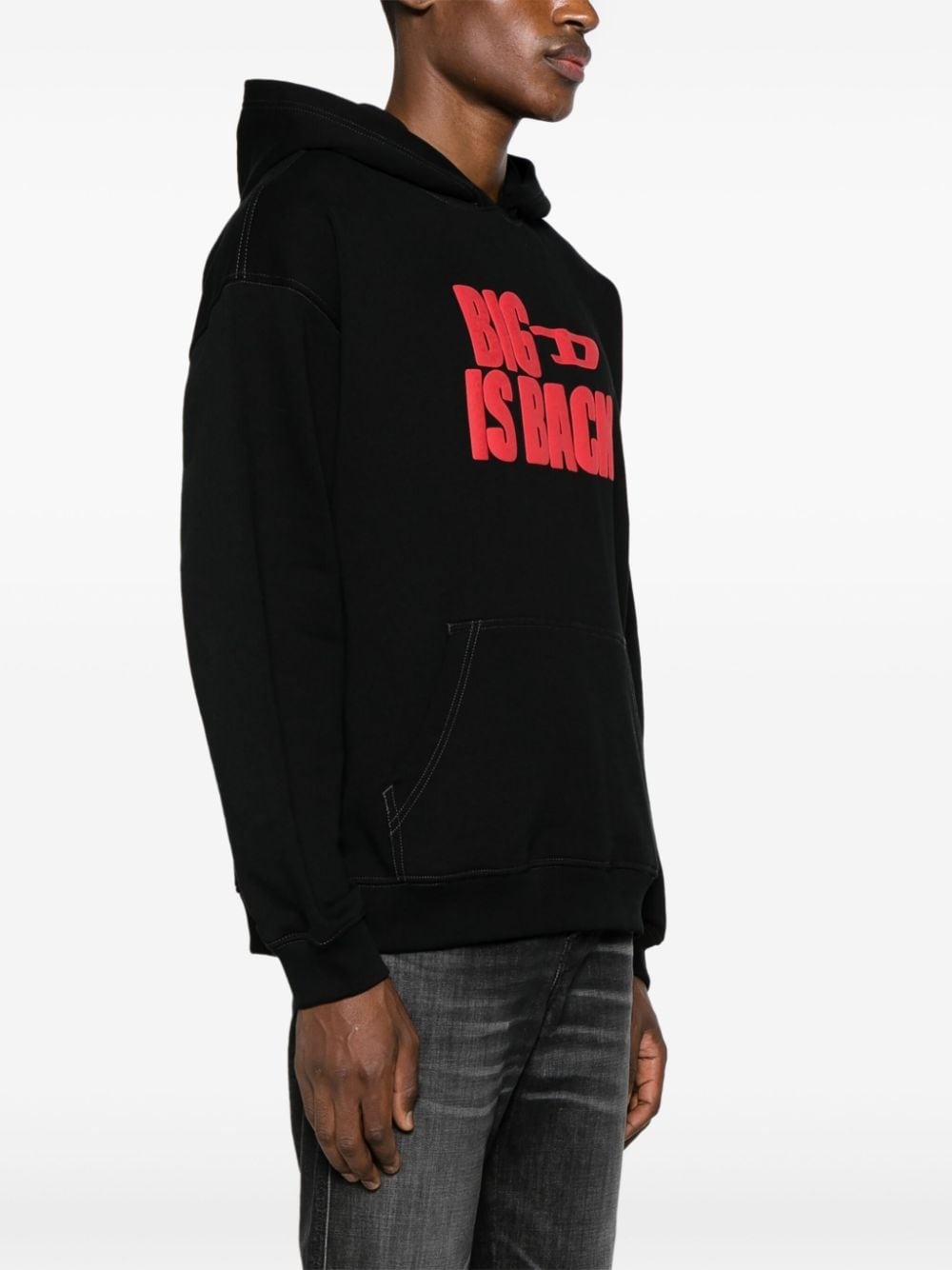 S-Boxt rubberised-logo cotton hoodie - 3