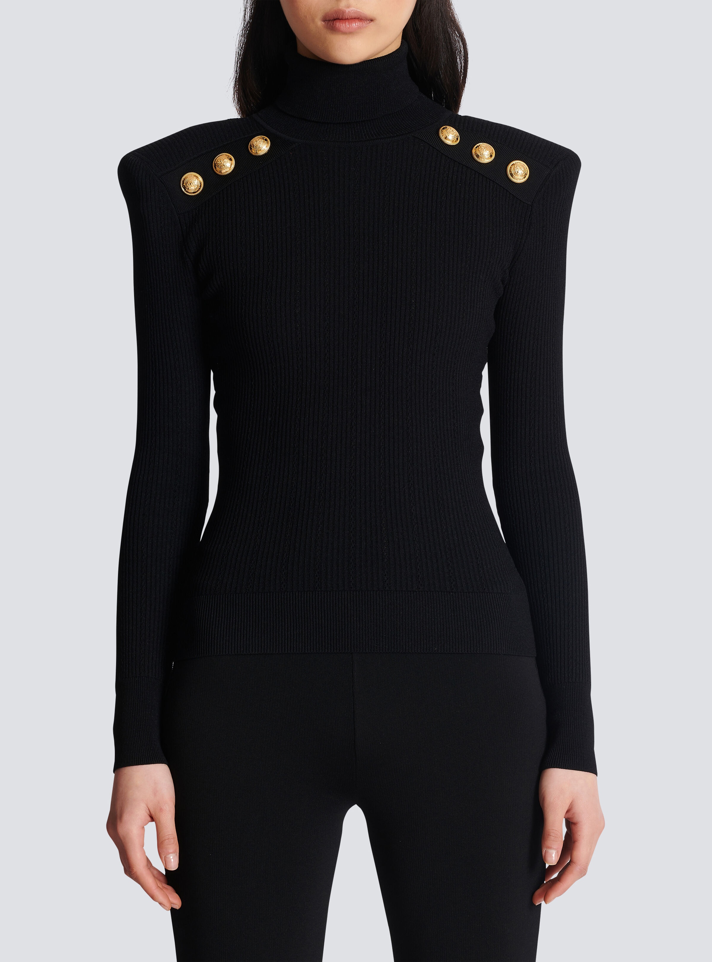 Knit jumper with gold buttons - 5