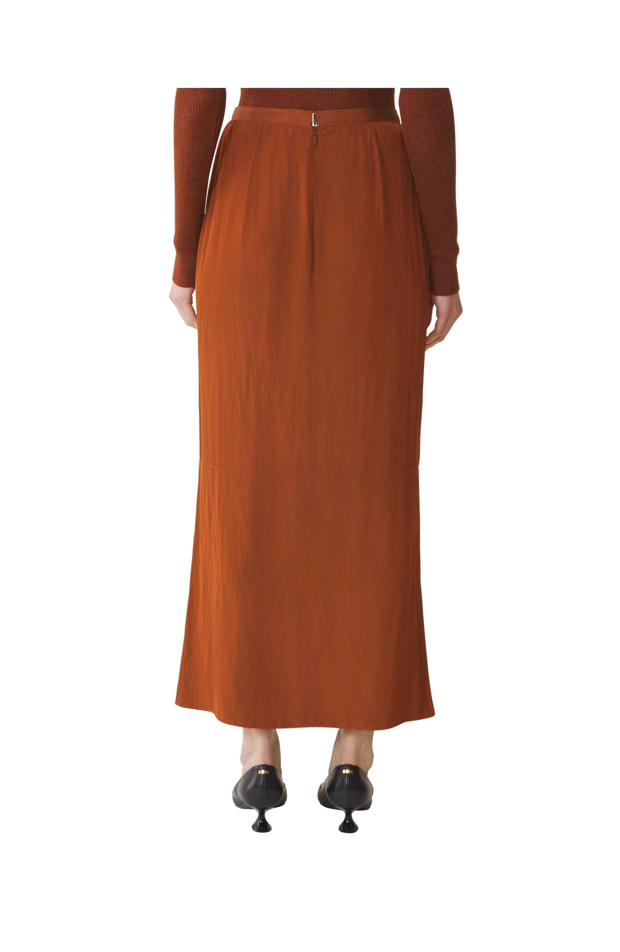 Lanvin Midi Skirt In Charmeuse in Chestnuts at Nordstrom - 4