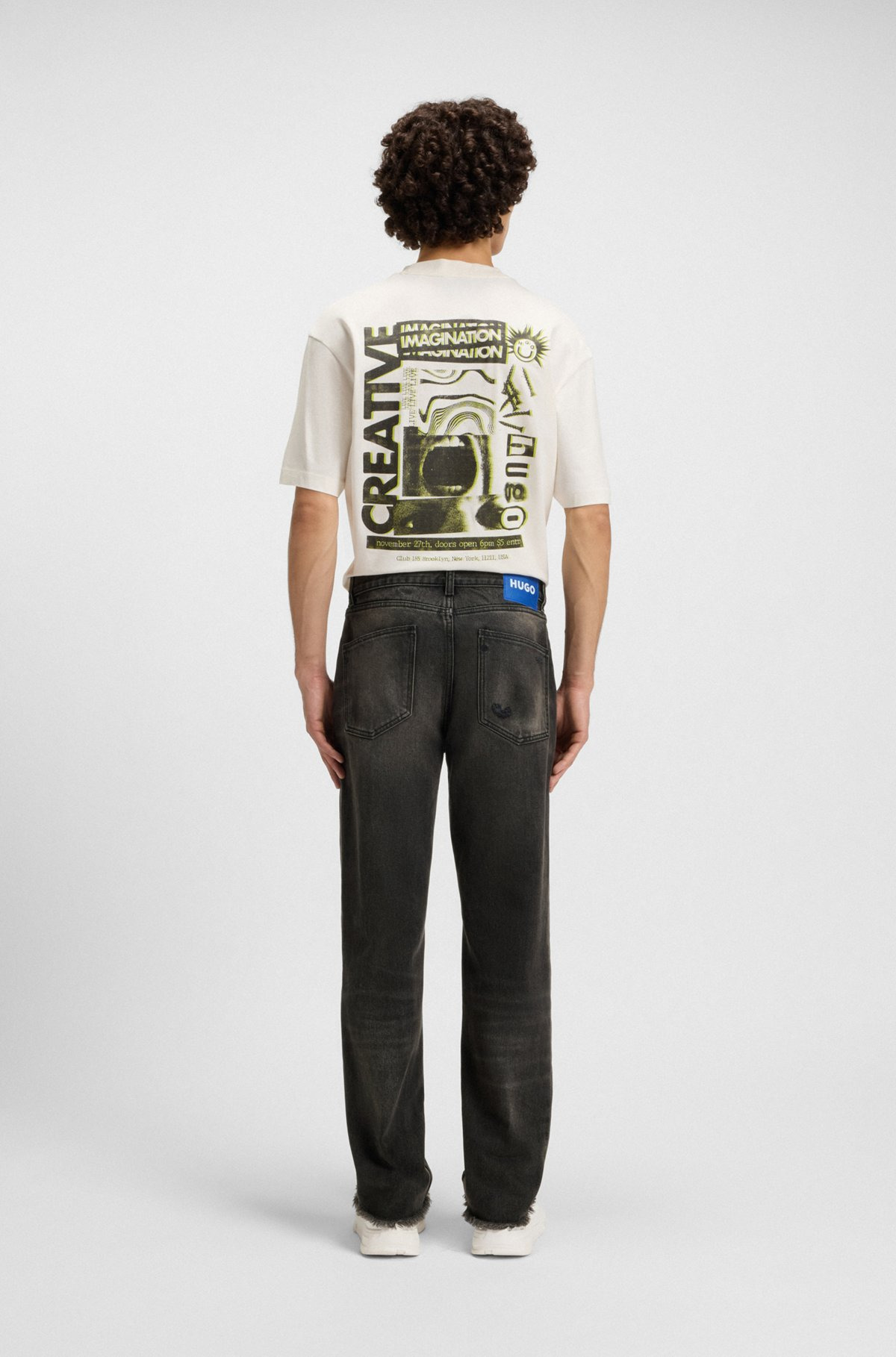 REGULAR-FIT JEANS IN DISTRESSED CANDIANI DENIM - 4