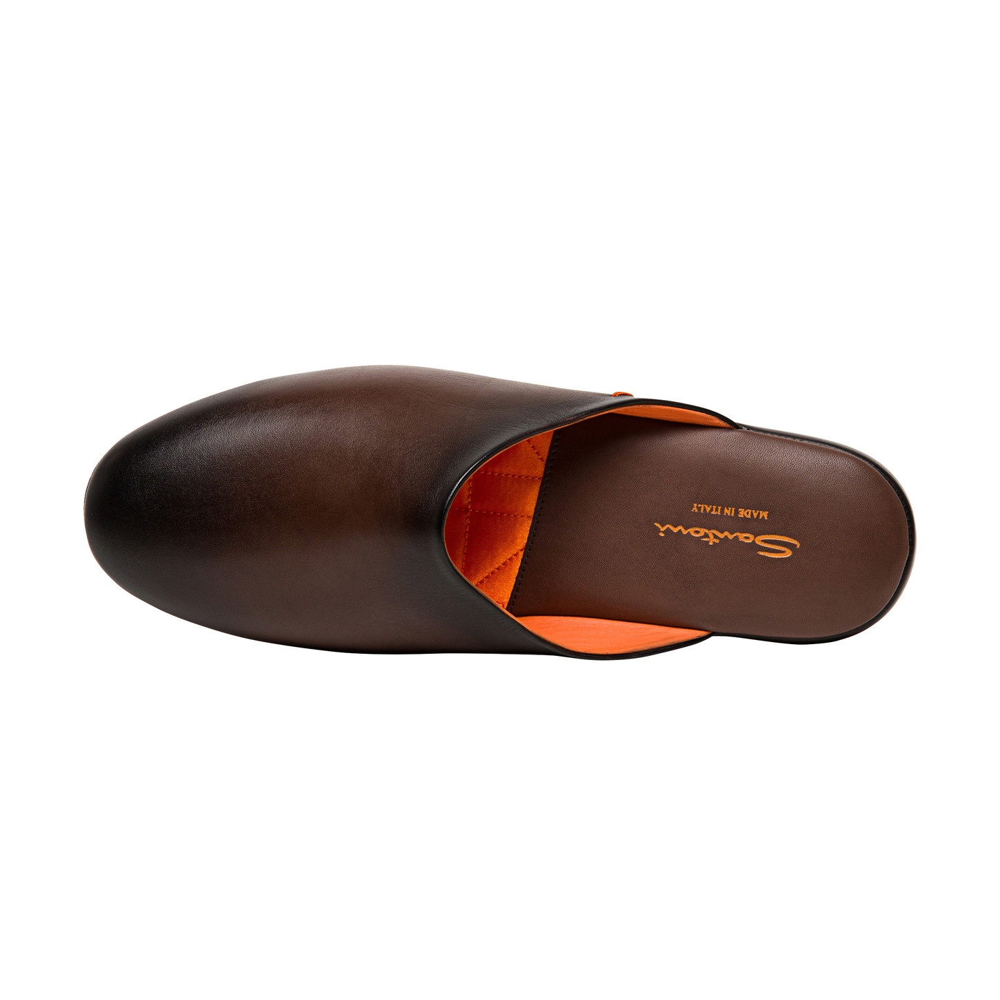 Men’s brown leather slipper - 4