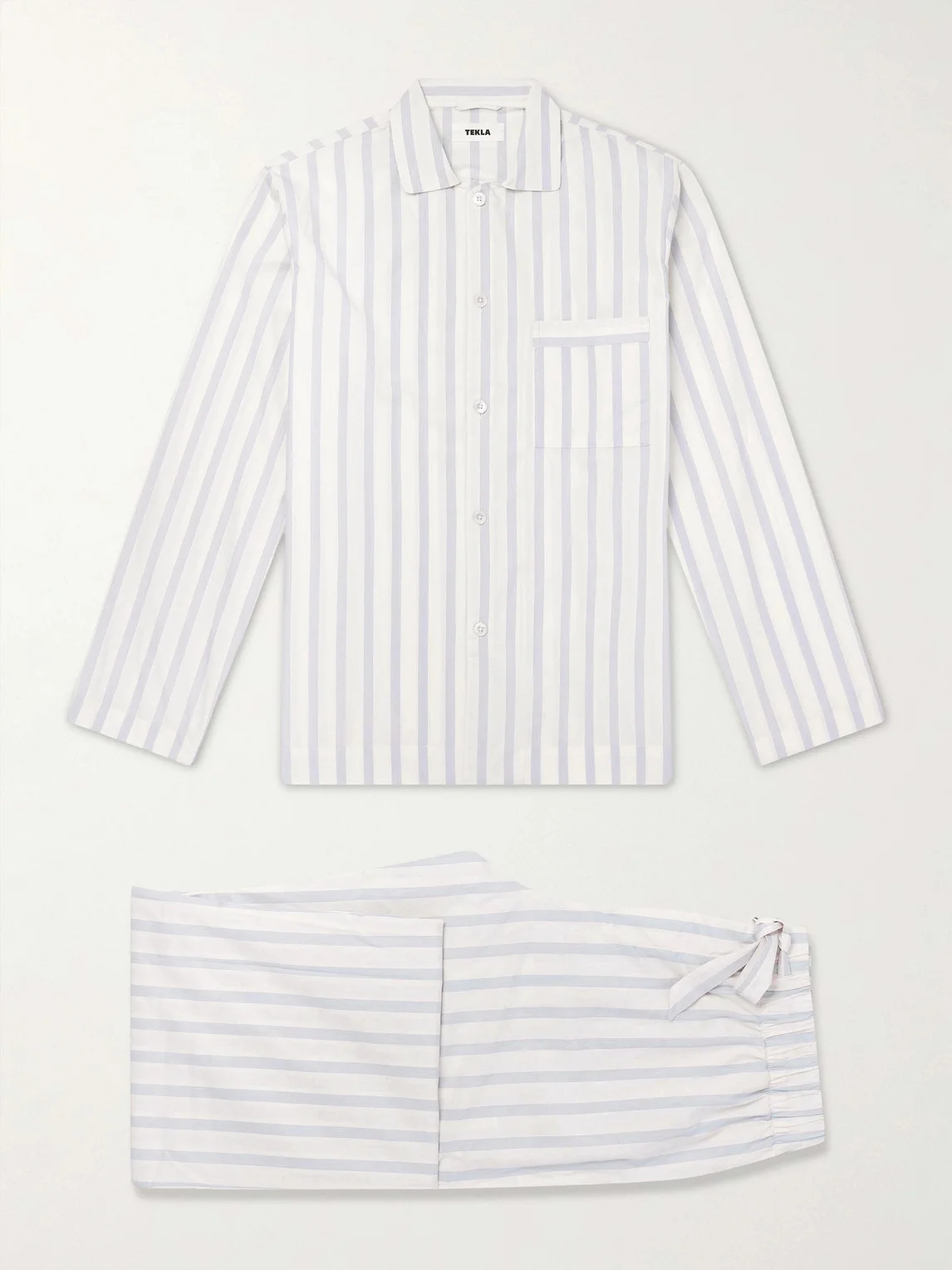 Striped Cotton-Poplin Pyjama Set - 1