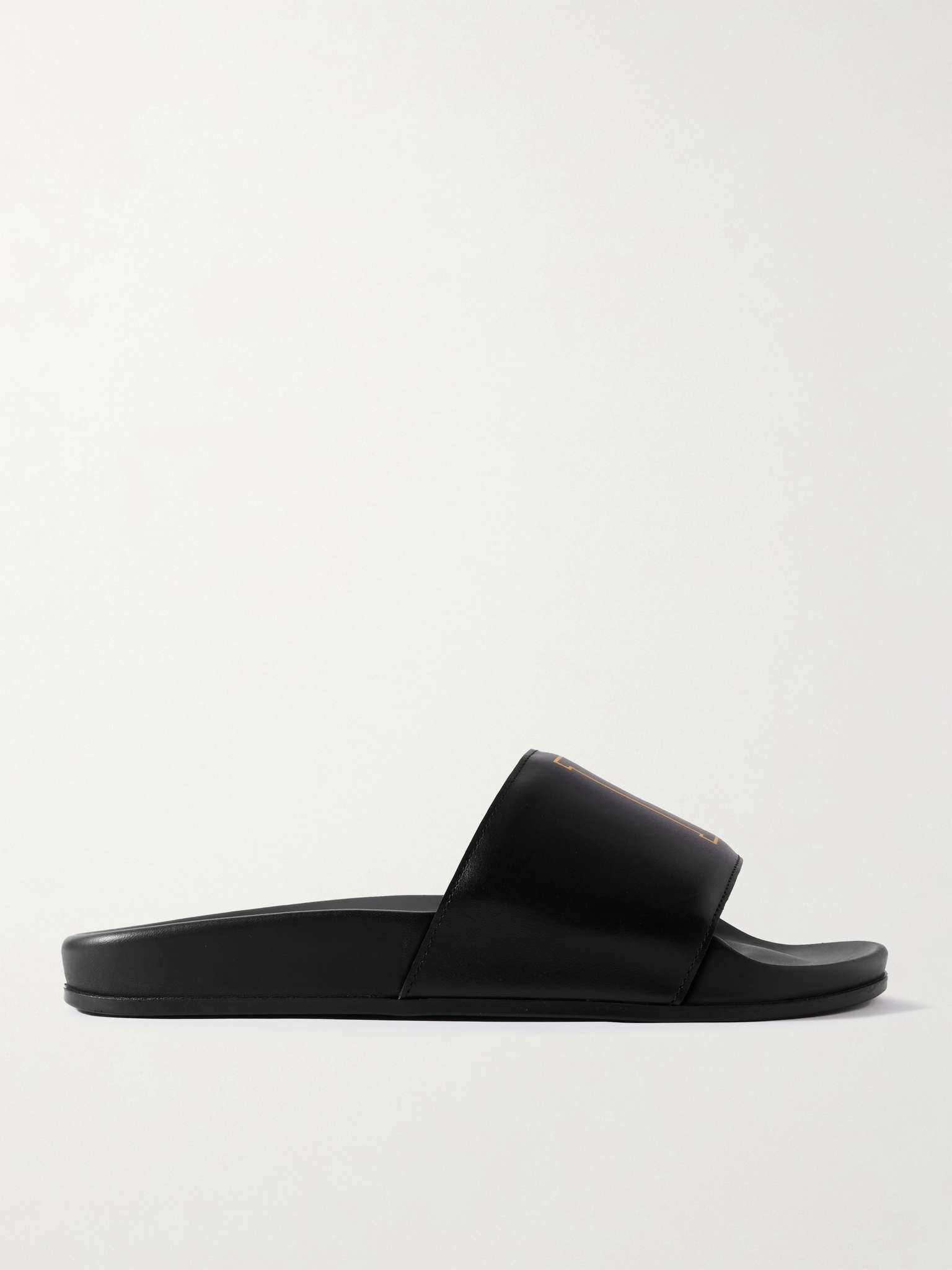 Logo-Print Leather Slides - 1