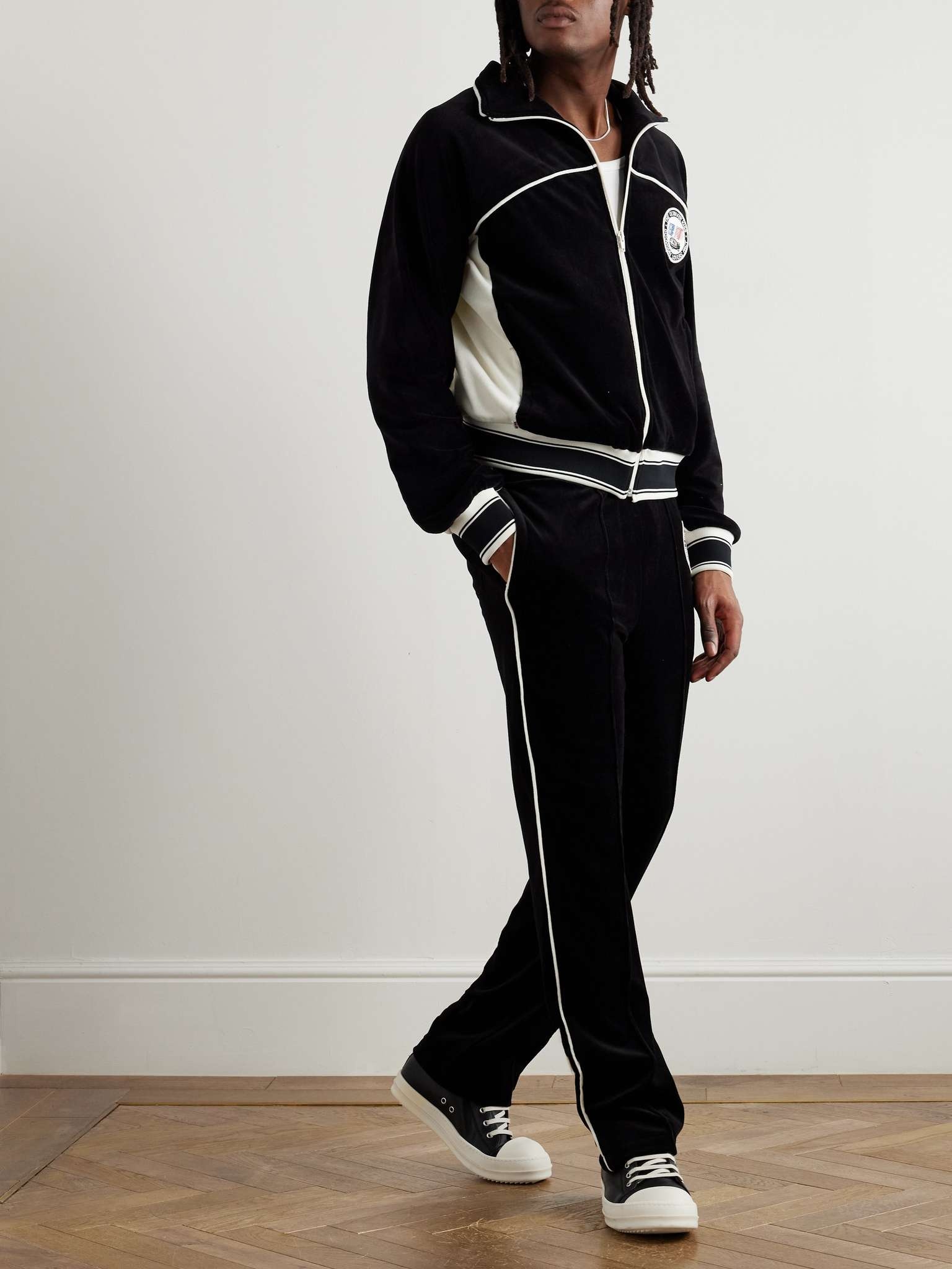 + Lastman Cotton-Blend Velour Track Jacket - 2