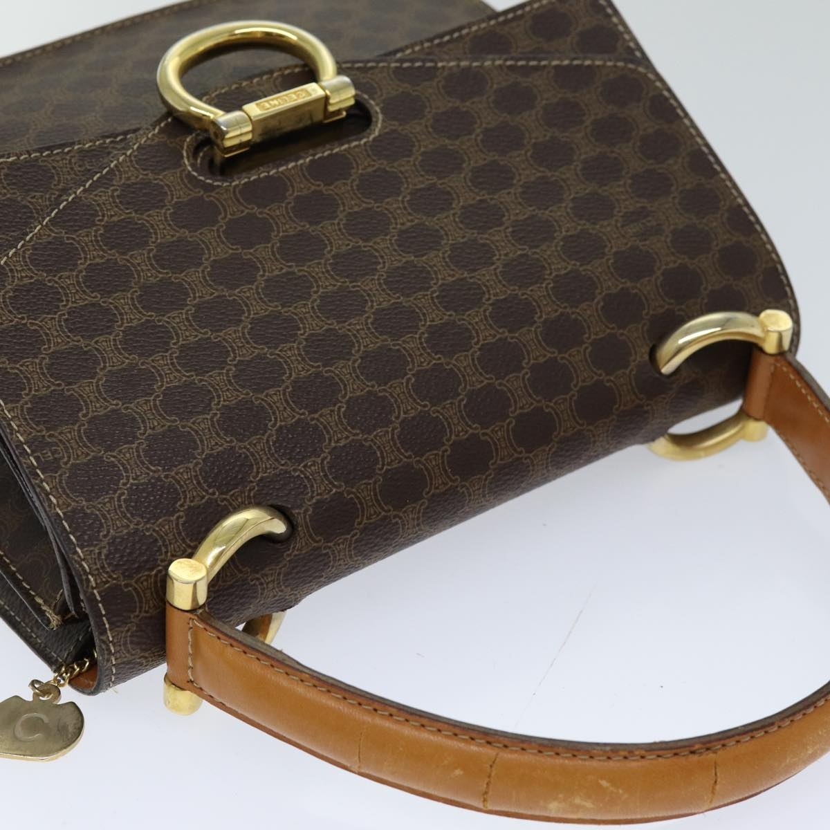CELINE Macadam Canvas Hand Bag Pvc Brown - 6