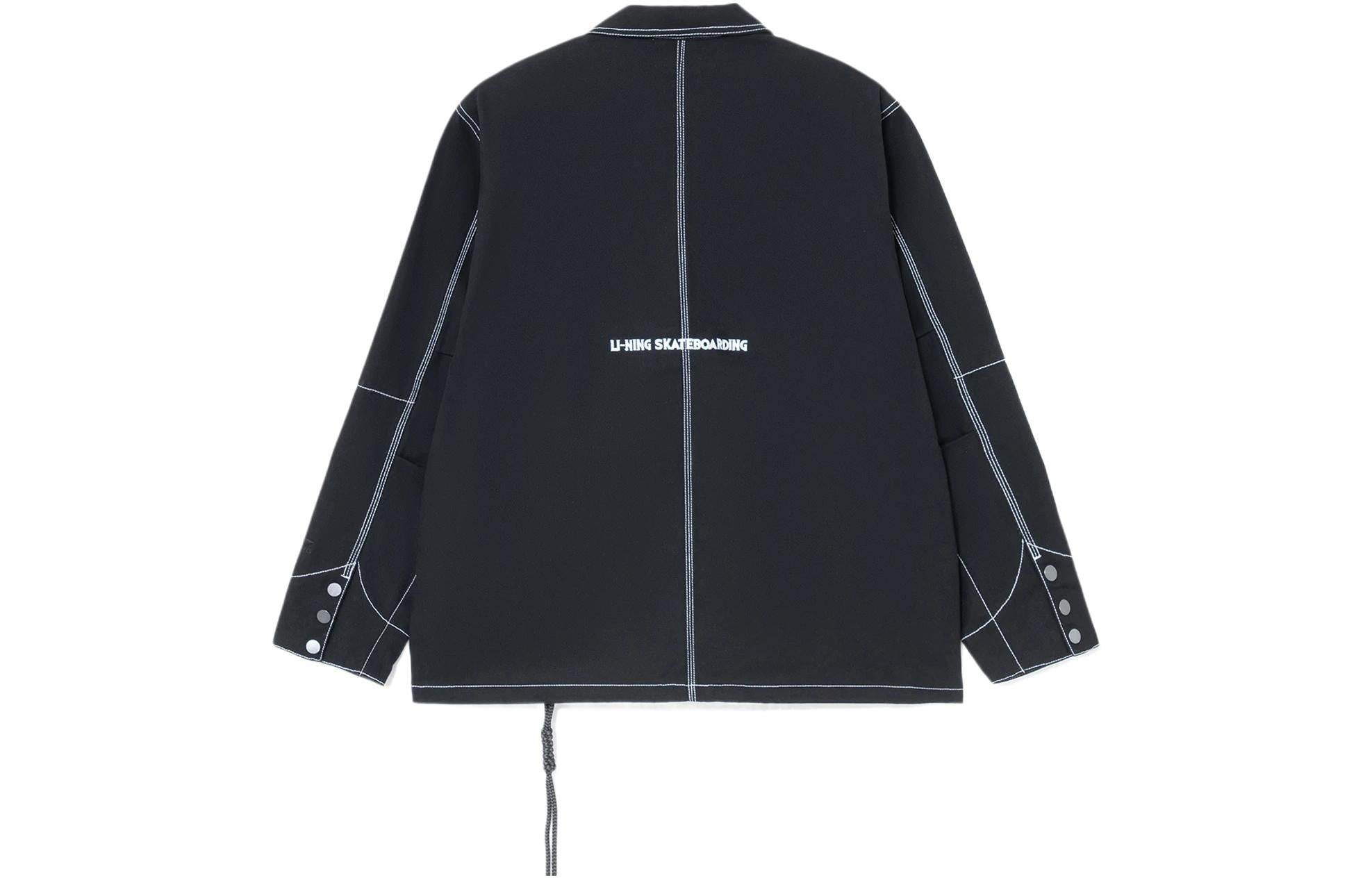 Li-Ning Skateboard Series Multiple Pockets Loose Jacket 'Black' AFDS103-1 - 2