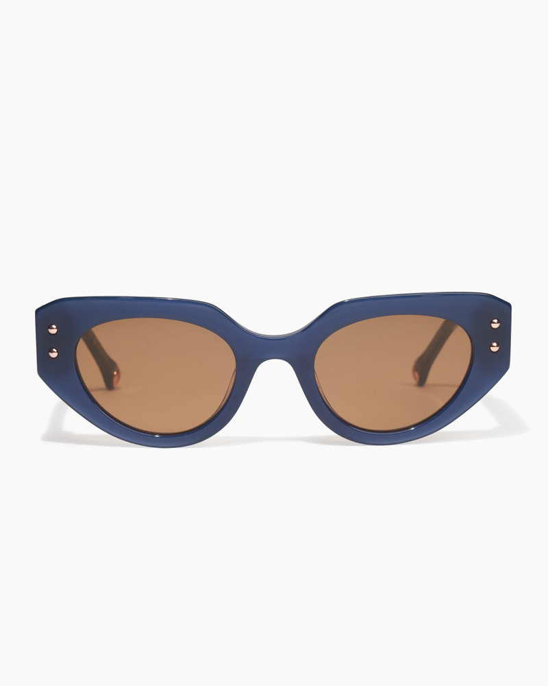 Oval Frame Sunglasses With Contrast Temples 1