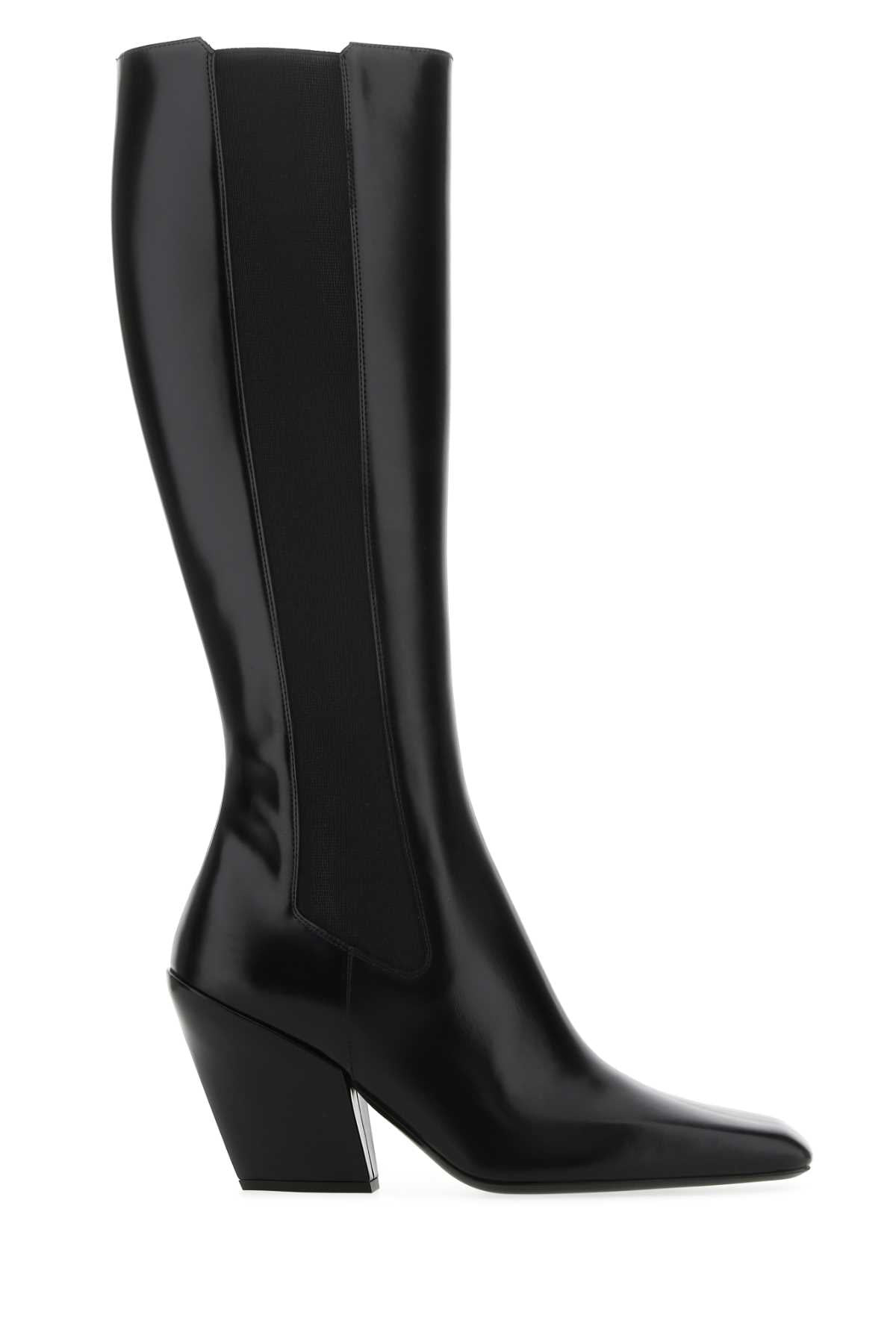 Prada Women Black Leather Boots - 1
