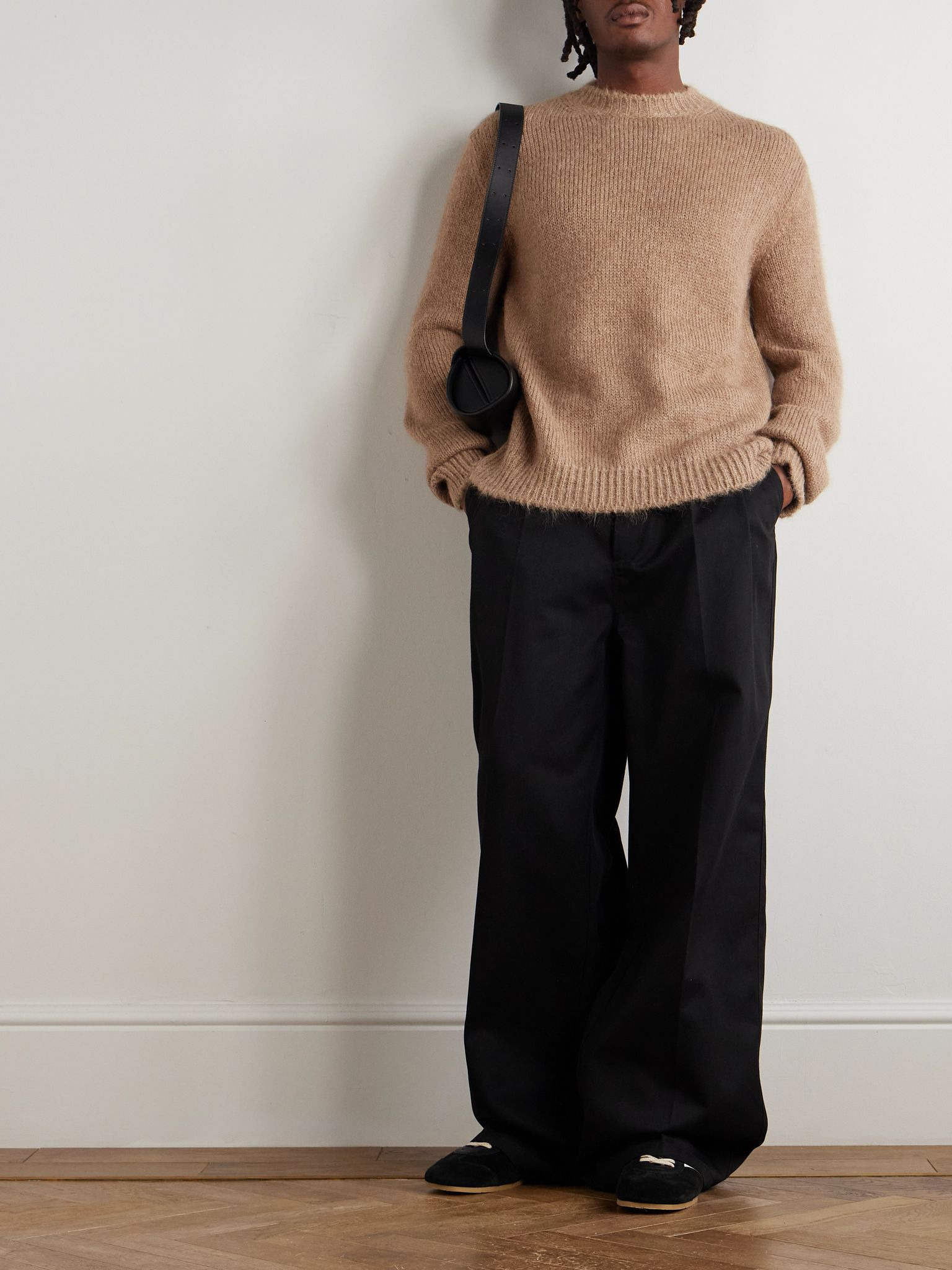 Oversized Alpaca-Blend Sweater Brown - 2