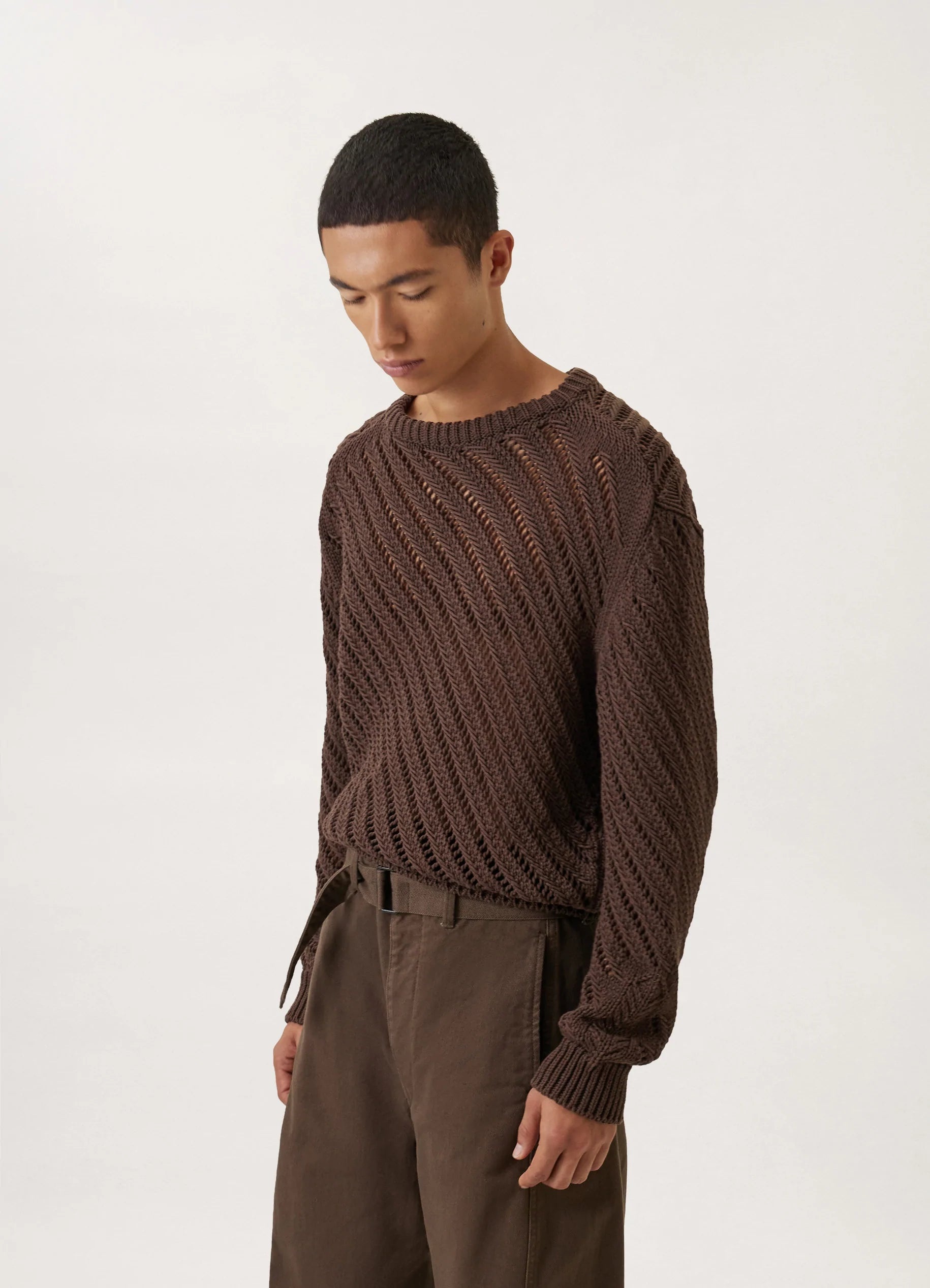 DIAGONAL OPENWORK JUMPER
COTTON TUBE - 3