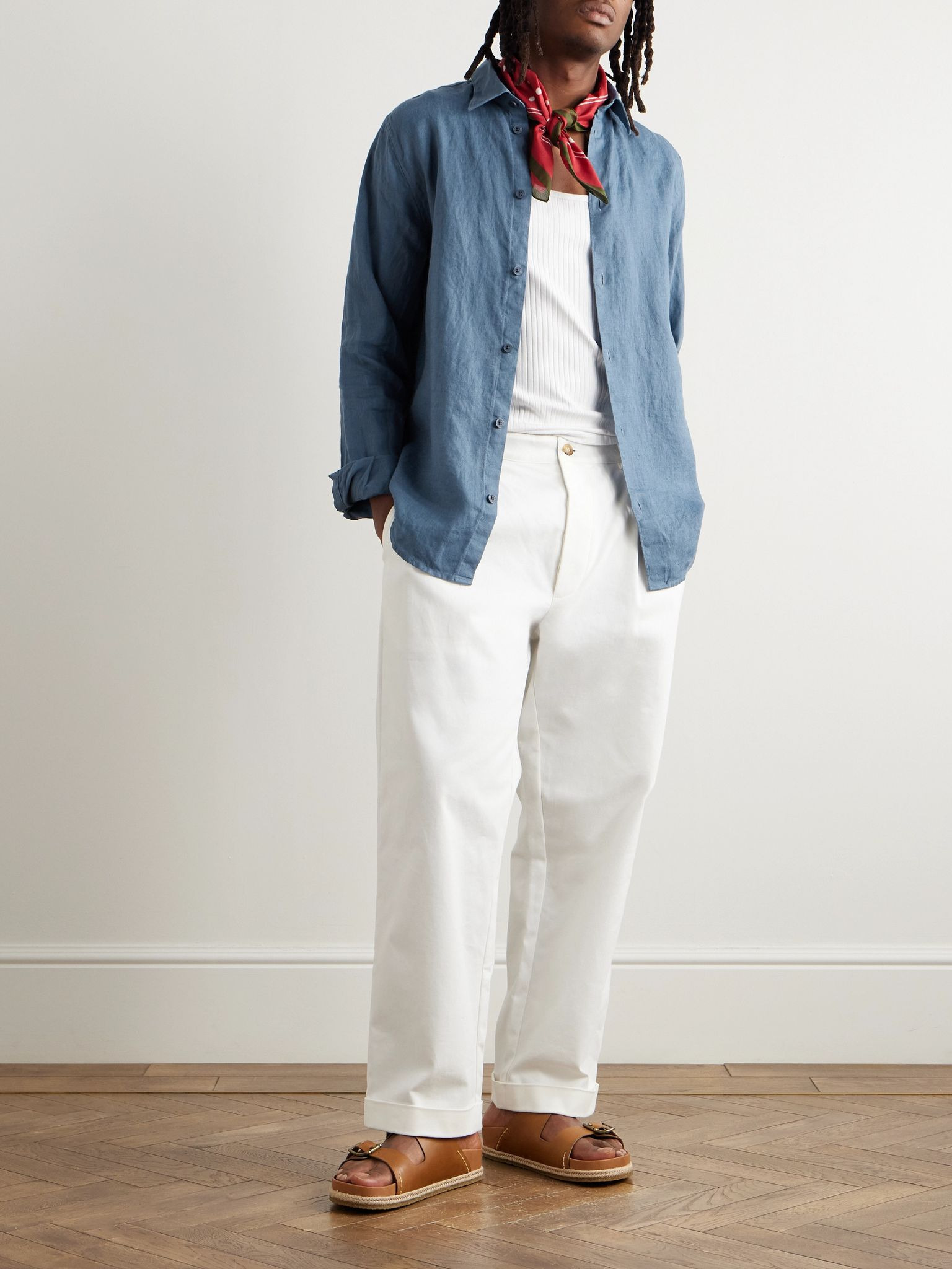 Enzo 5708 Linen Shirt Blue - 2