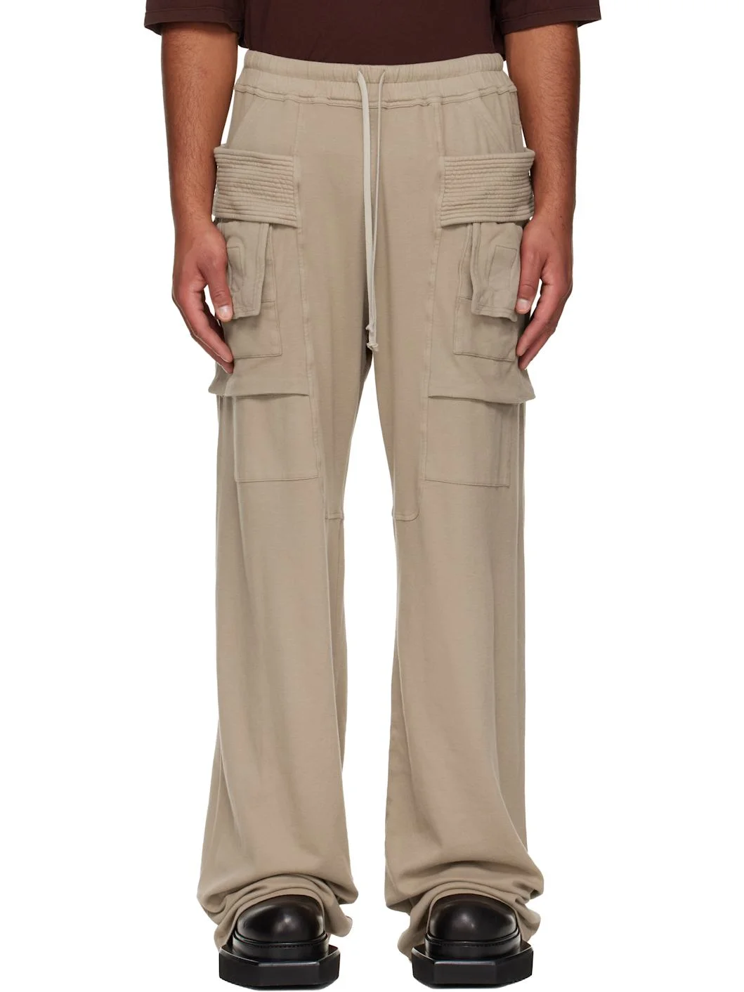 Taupe Concordians Wide Creatch Cargo Pants - 1