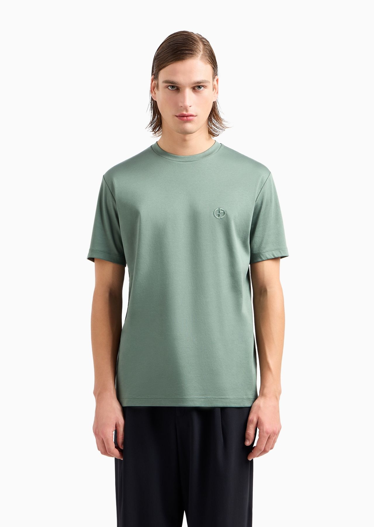 Cotton-interlock T-shirt with embroidered logo - 2
