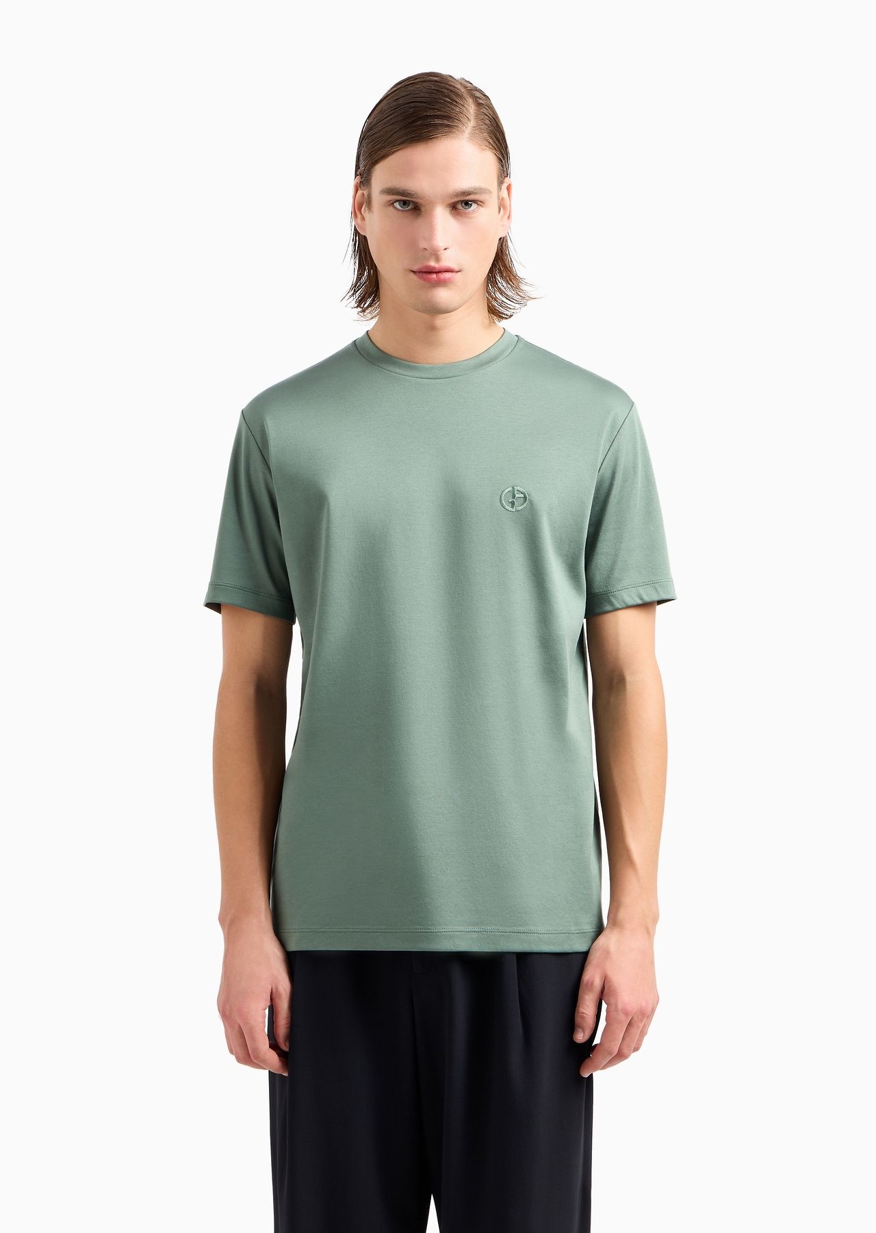 Cotton-interlock T-shirt with embroidered logo - 3