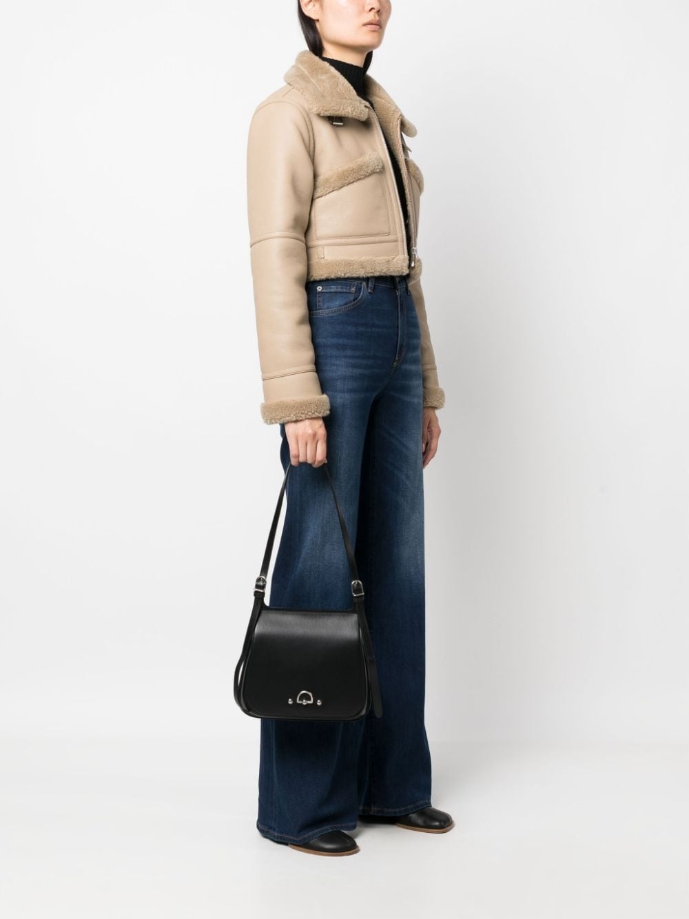 D-ring leather tote bag - 2