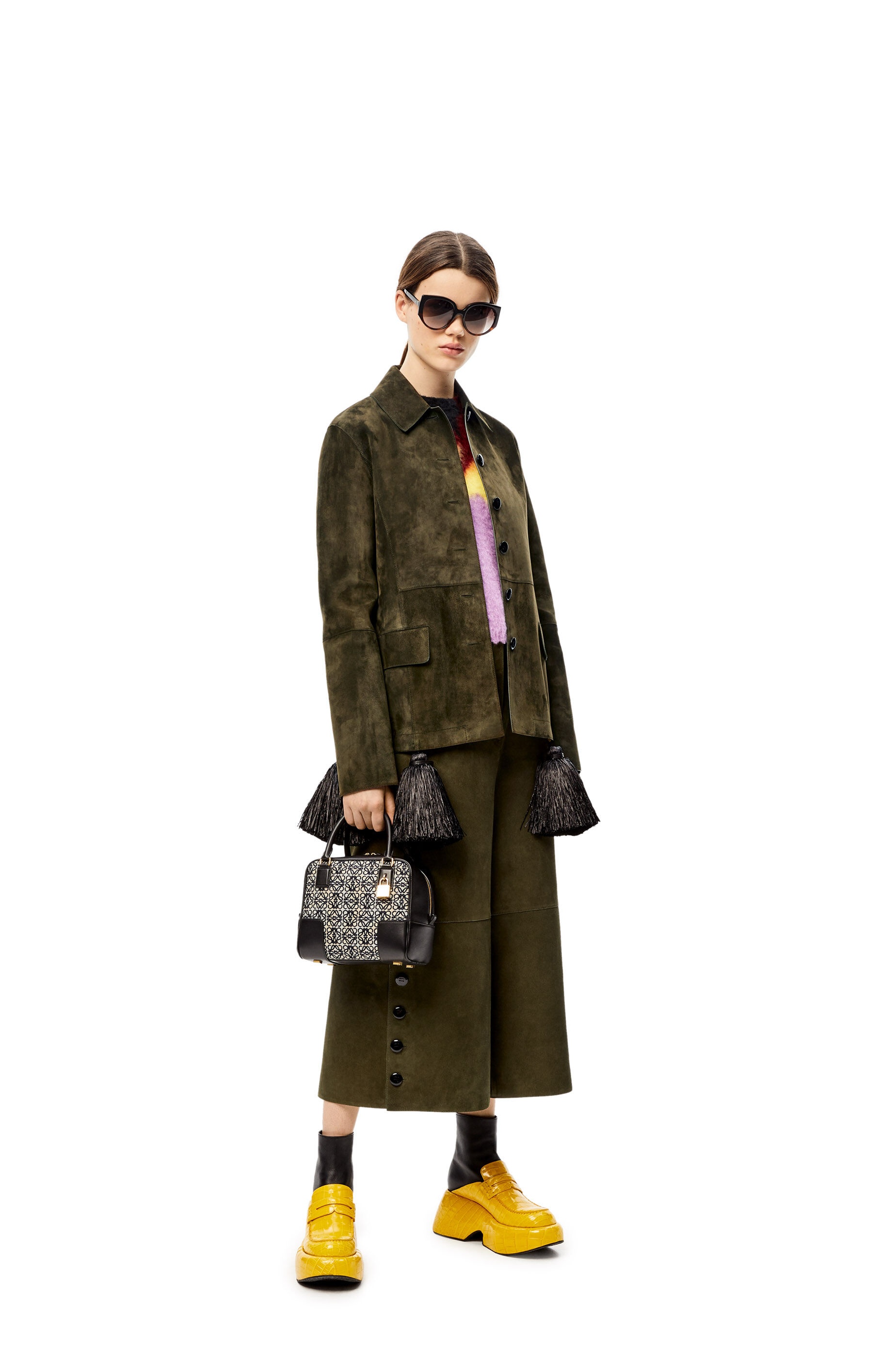 Amazona 19 square bag in Anagram jacquard and calfskin - 9