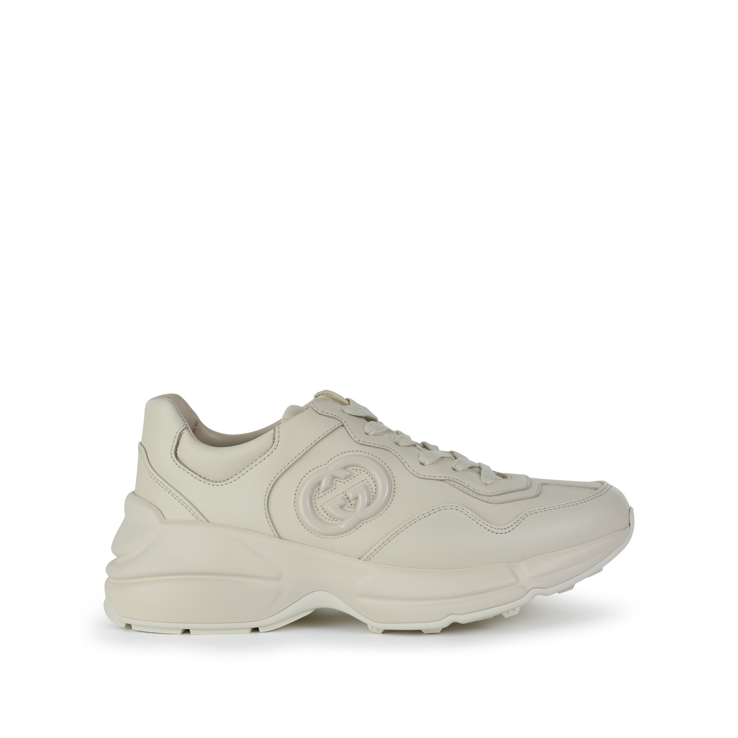 GUCCI WHITE LEATHER SNEAKERS | palazzobellies | REVERSIBLE