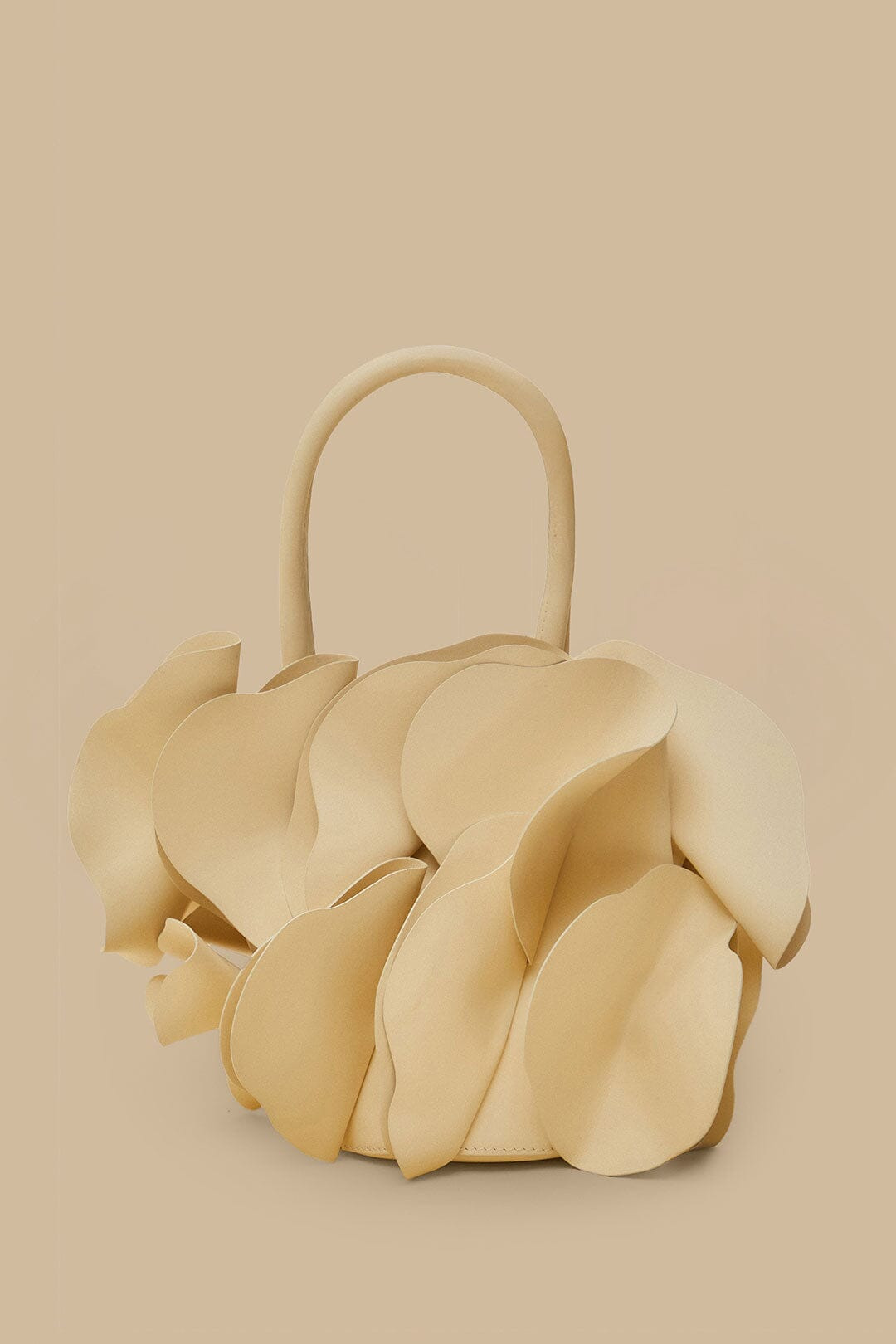 Ivory Leather Flower Bag - 1